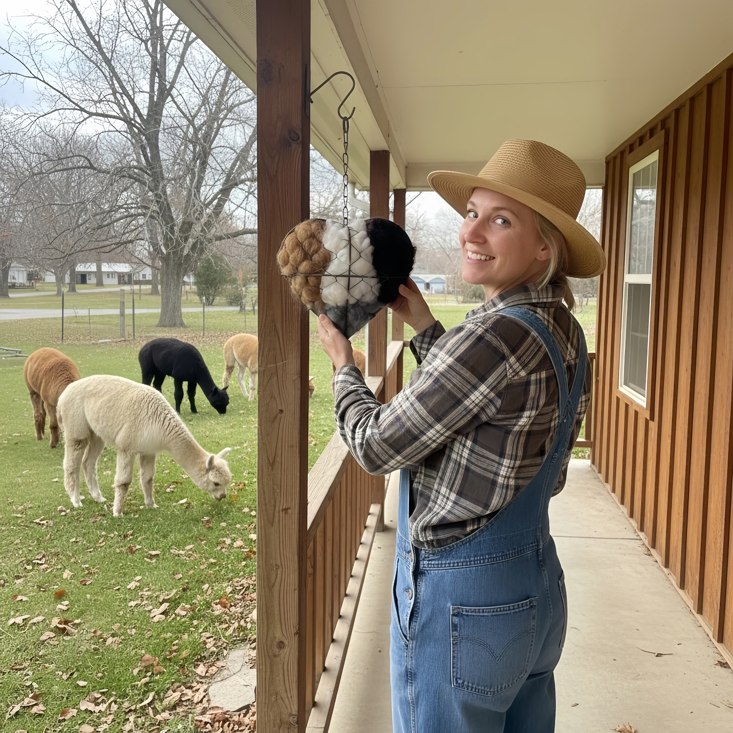 Handmade Alpaca Fiber Bird Nesting Heart