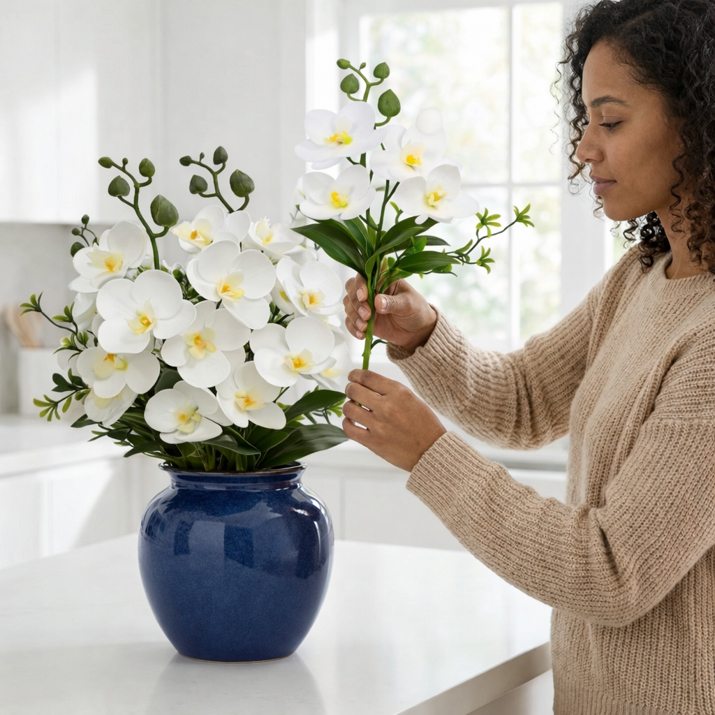 Artificial Orchid Potted Plants