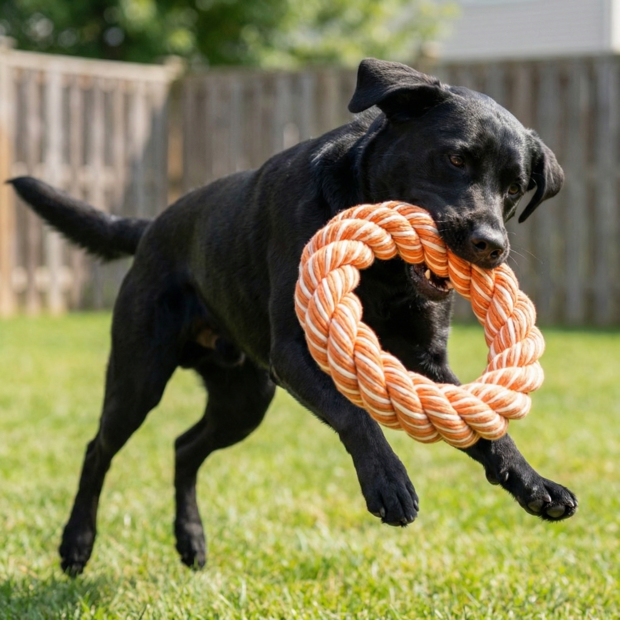 Heavy-Duty Braided Rope Knot Ring Dog Chew Toy