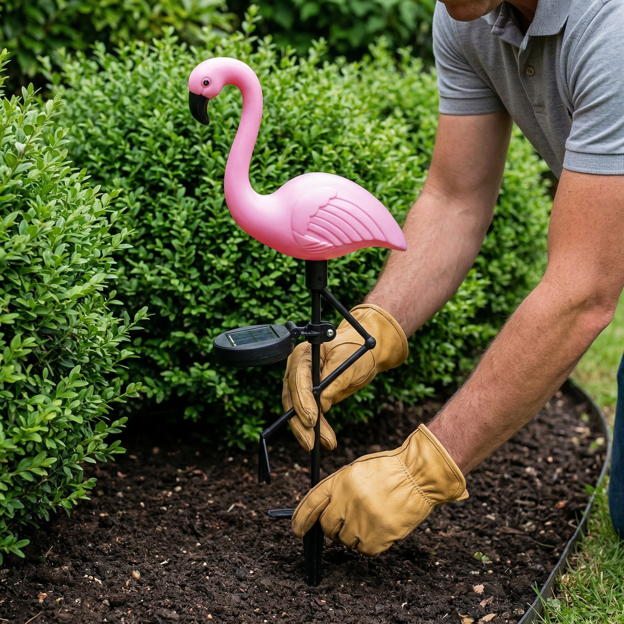 Solar Flamingo Garden Lights