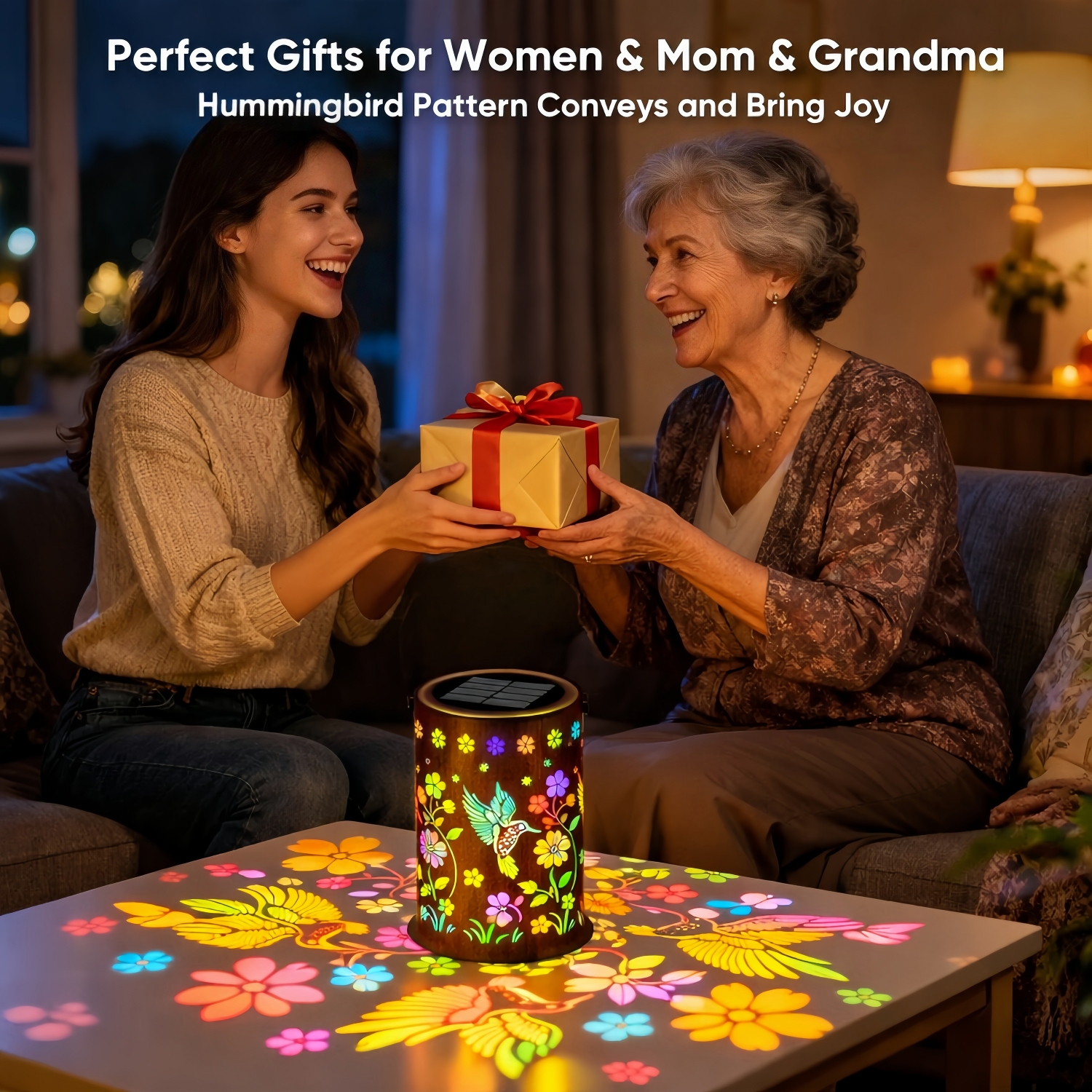 Colorful Hummingbird Solar Garden Lantern