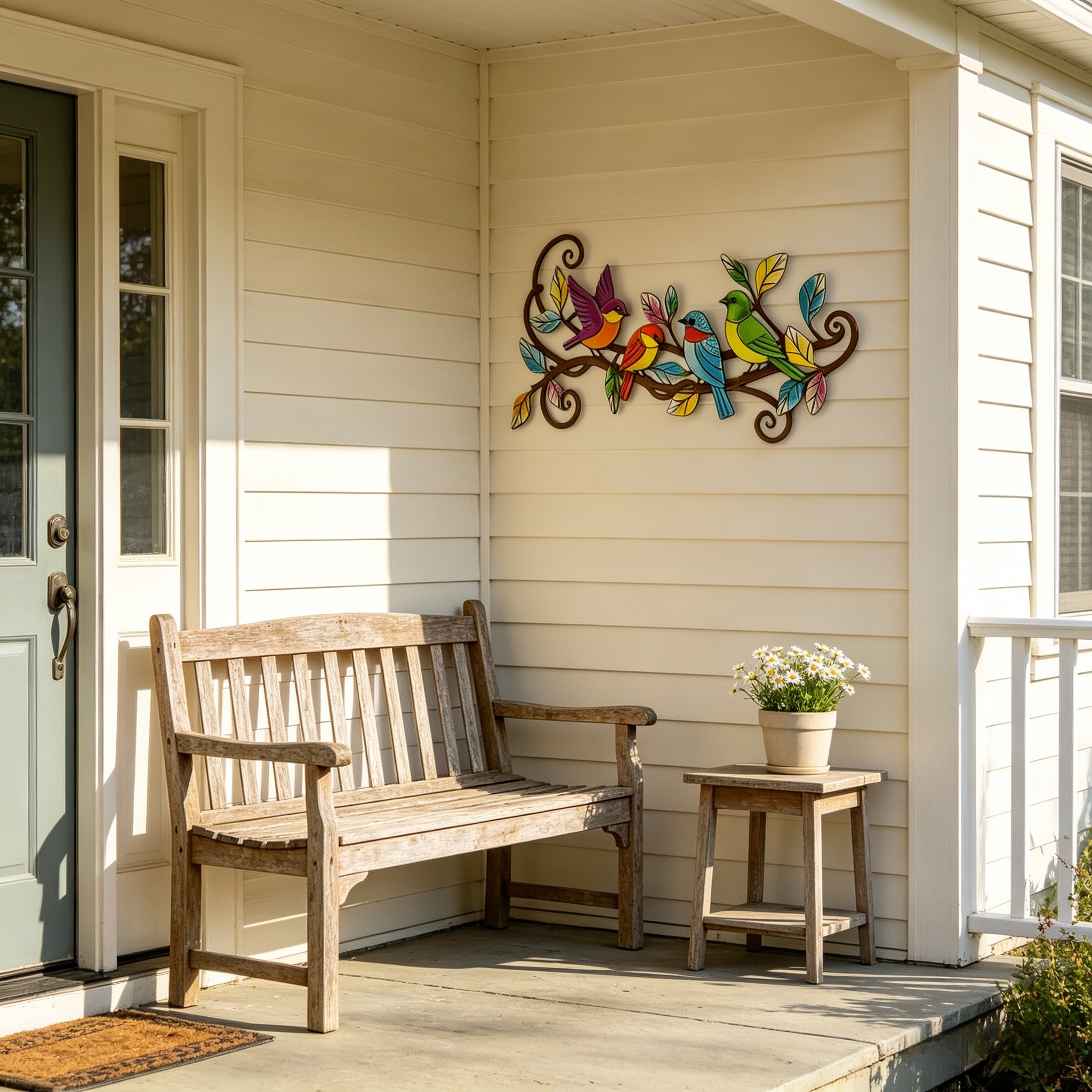 Colorful Metal Bird Wall Decor for Outdoor Patio