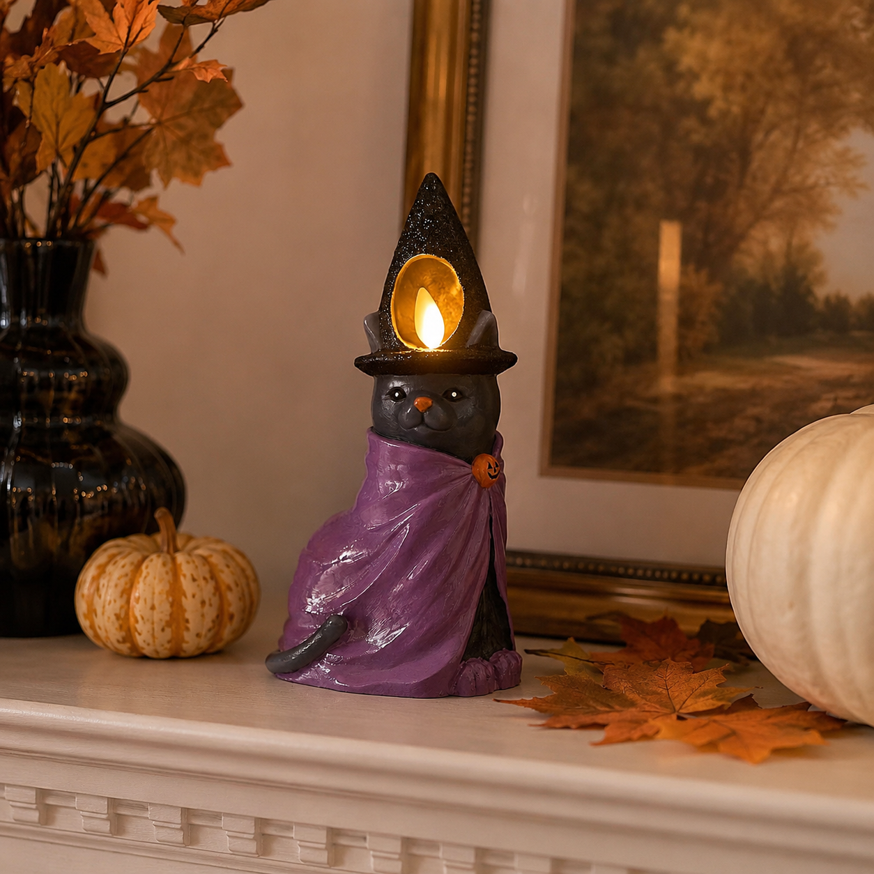 Halloween Flameless Candle with Flickering Flame