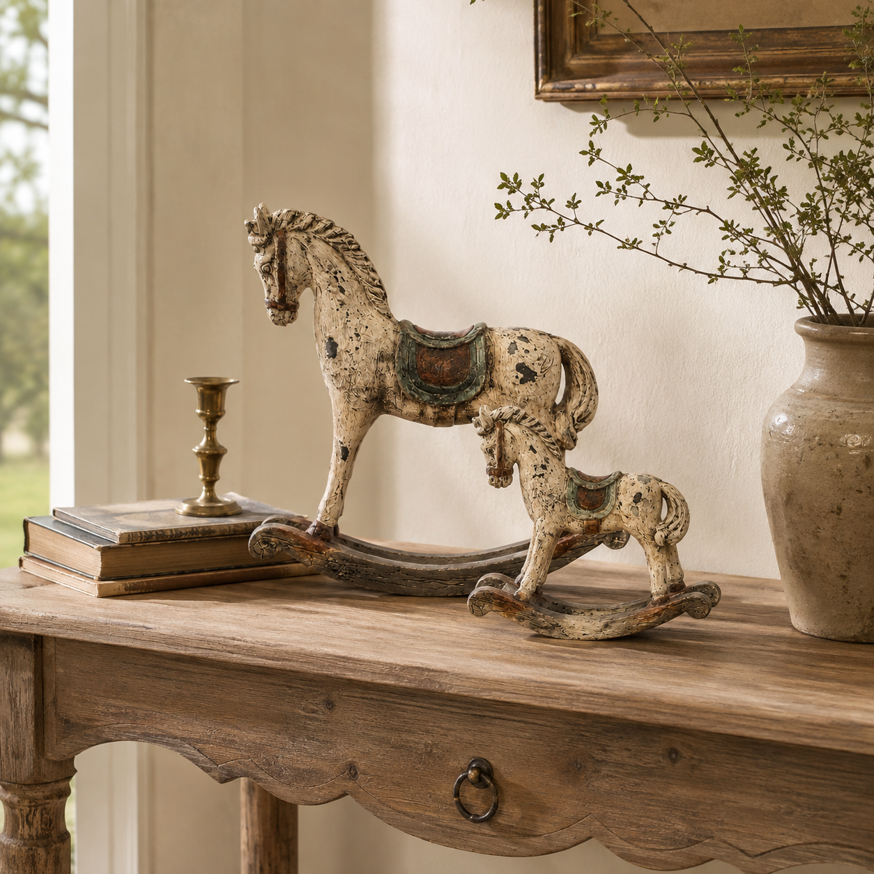 Set of 2 Vintage Rocking Horse Decor