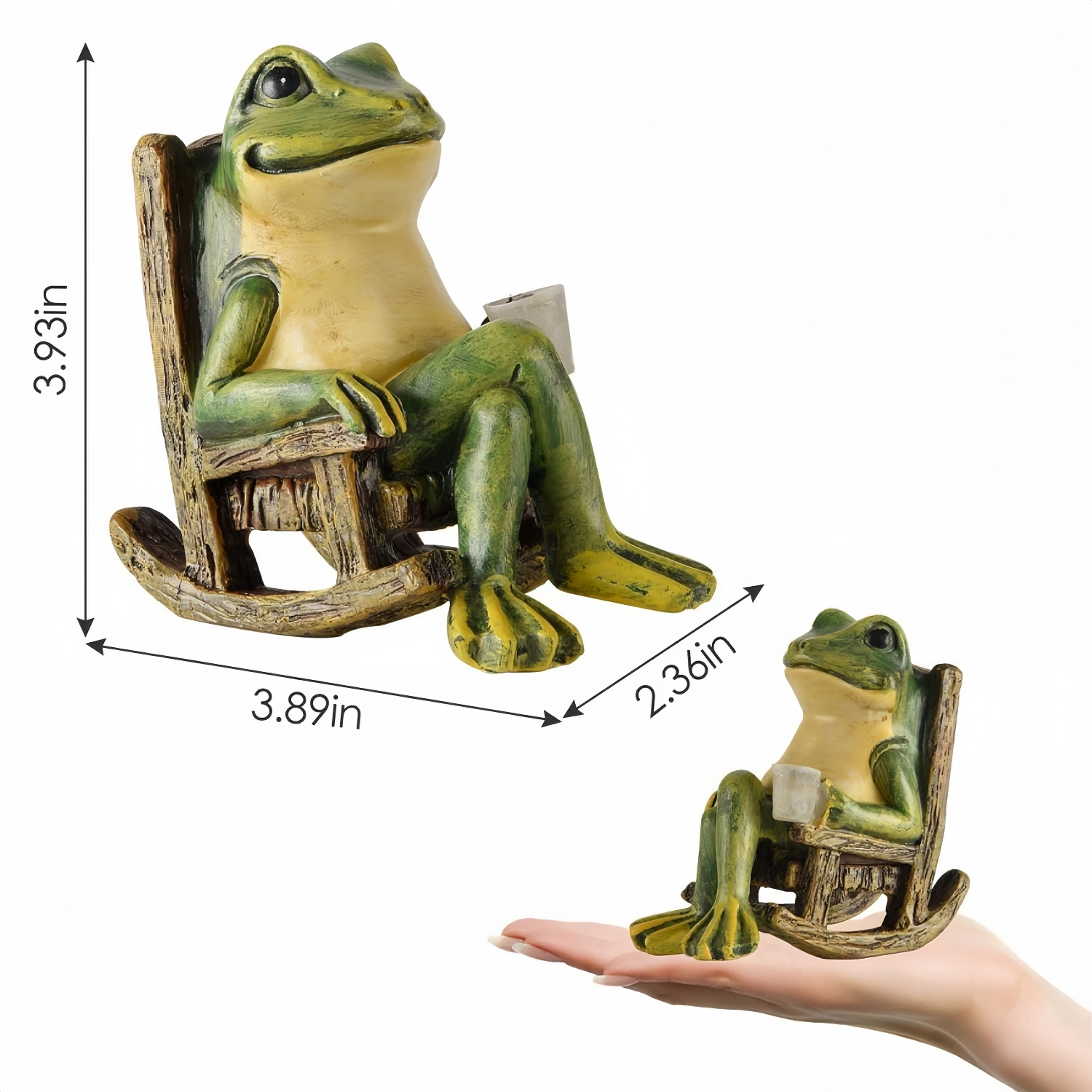 Solar Frog Garden Statue