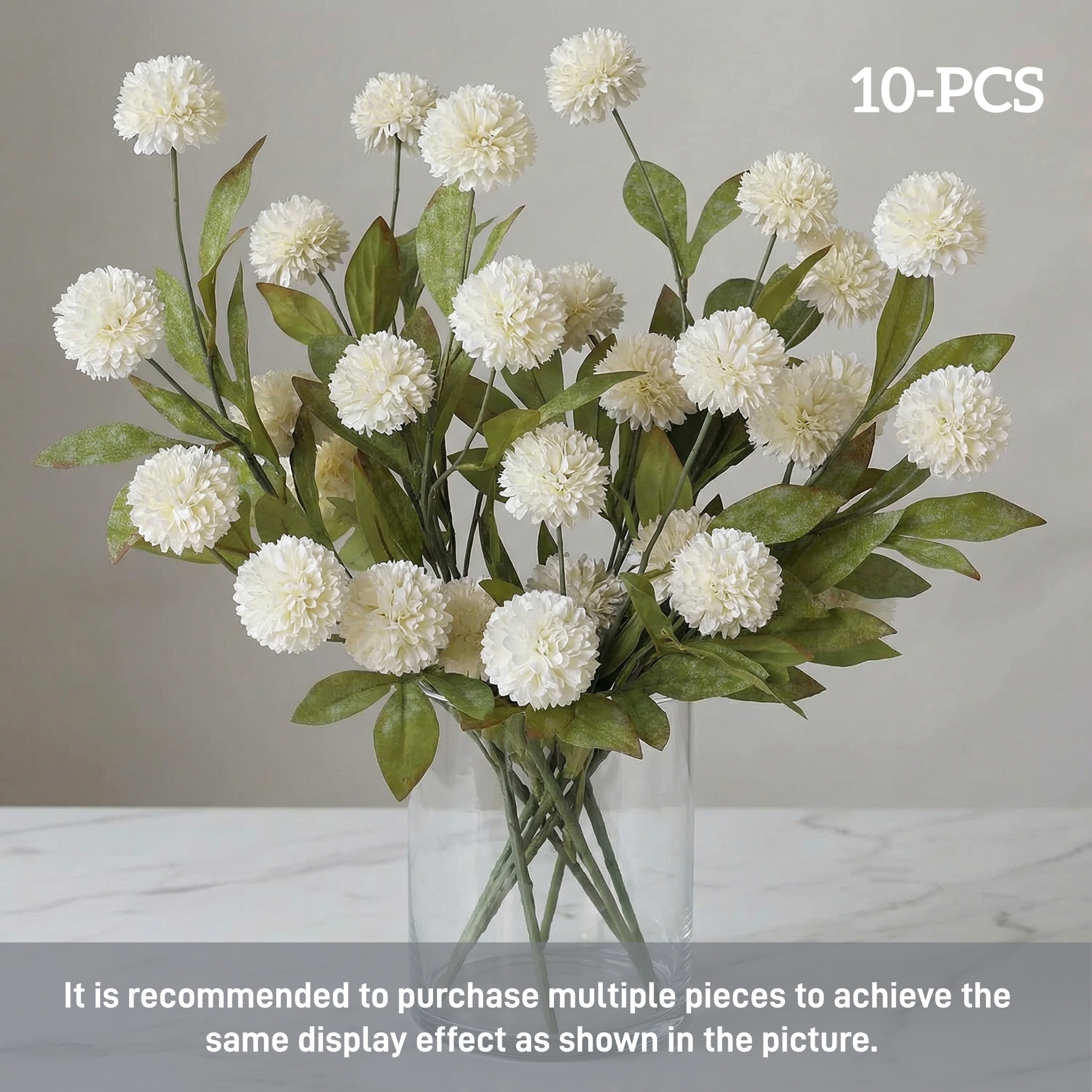 Faux Silk Pom Pom Mum Stems, Soft Silk Realistic Stems, Spring-Ready Home & Wedding Décor