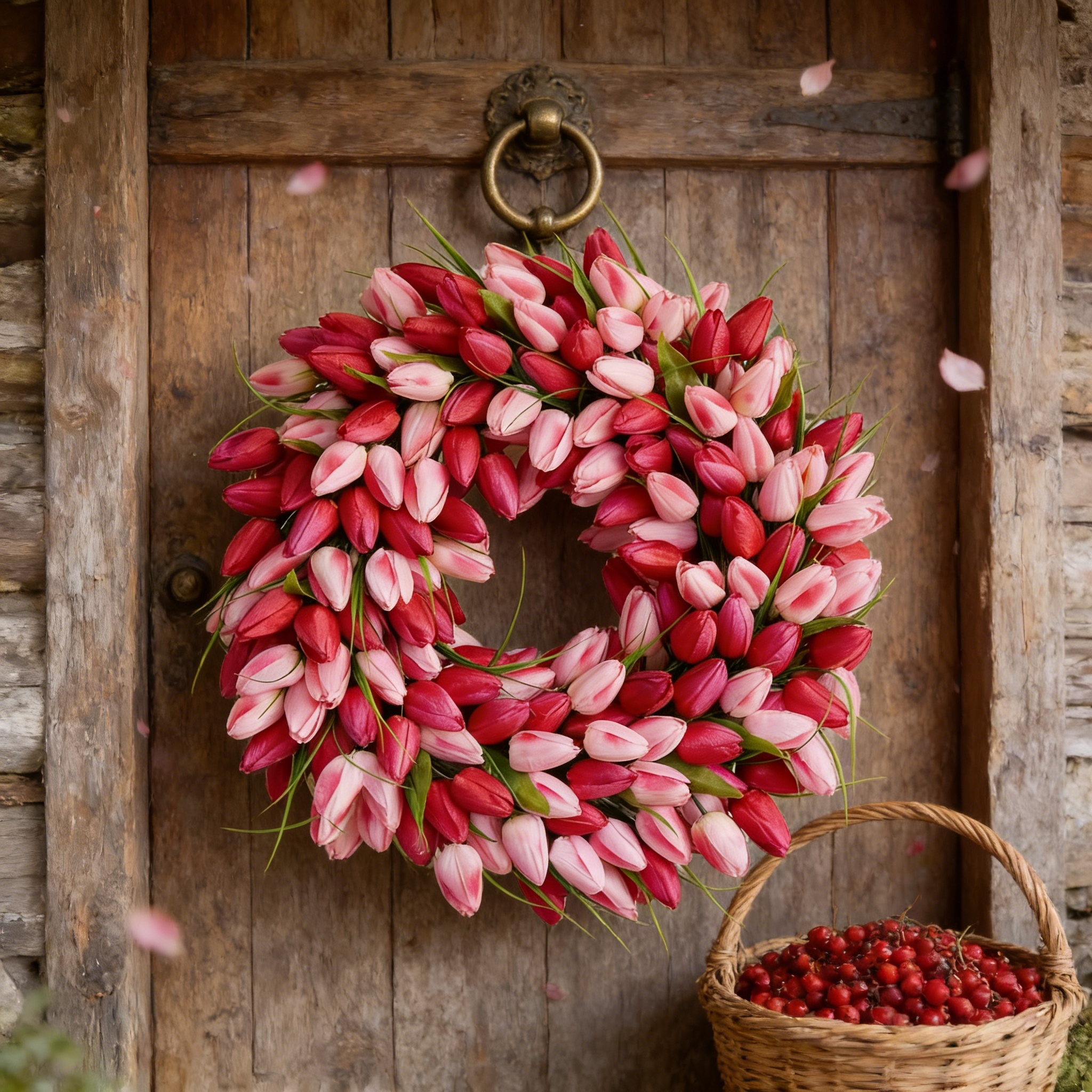 Vibrant Tulip Wreath