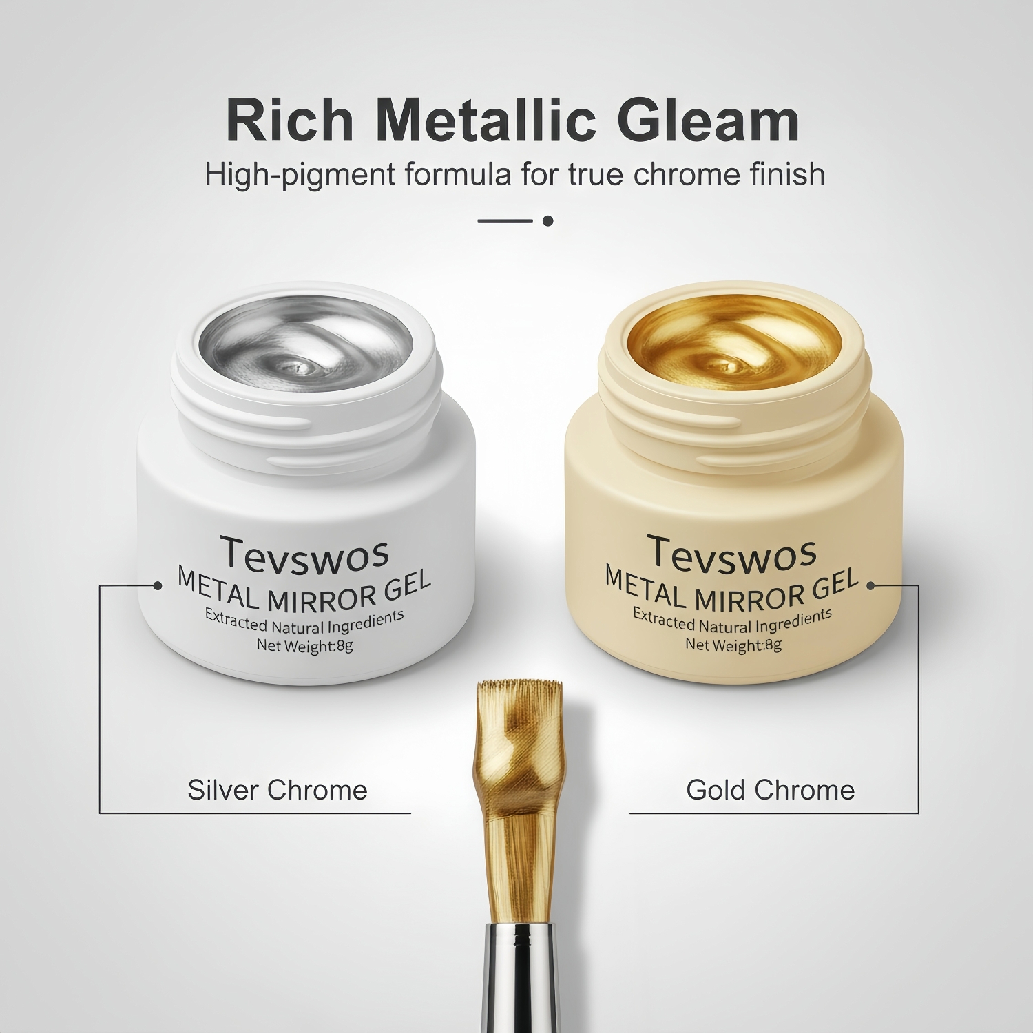 Glamorous Metallic Liquid Chrome Nail Gel Polish