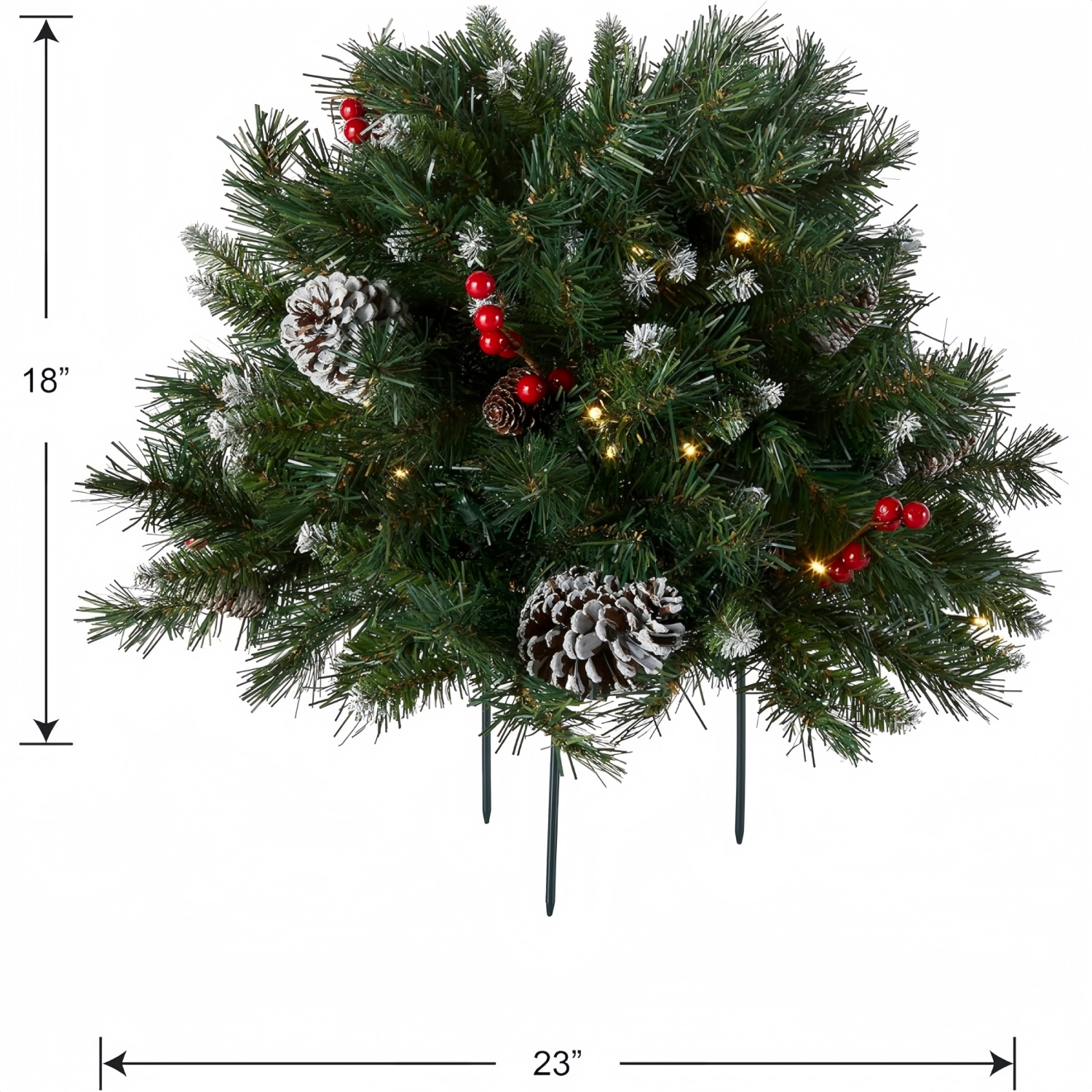 Pre-lit Artificial Christmas Tree Urn Filler