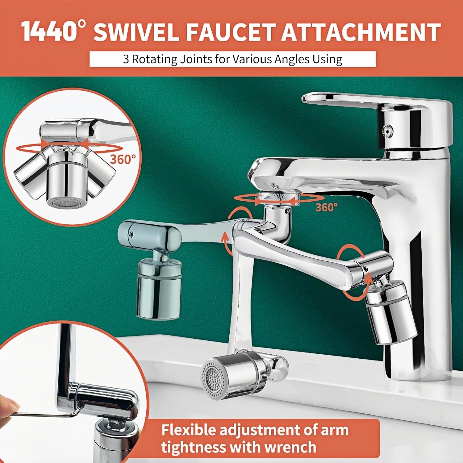 1440° Rotatable Faucet Extender
