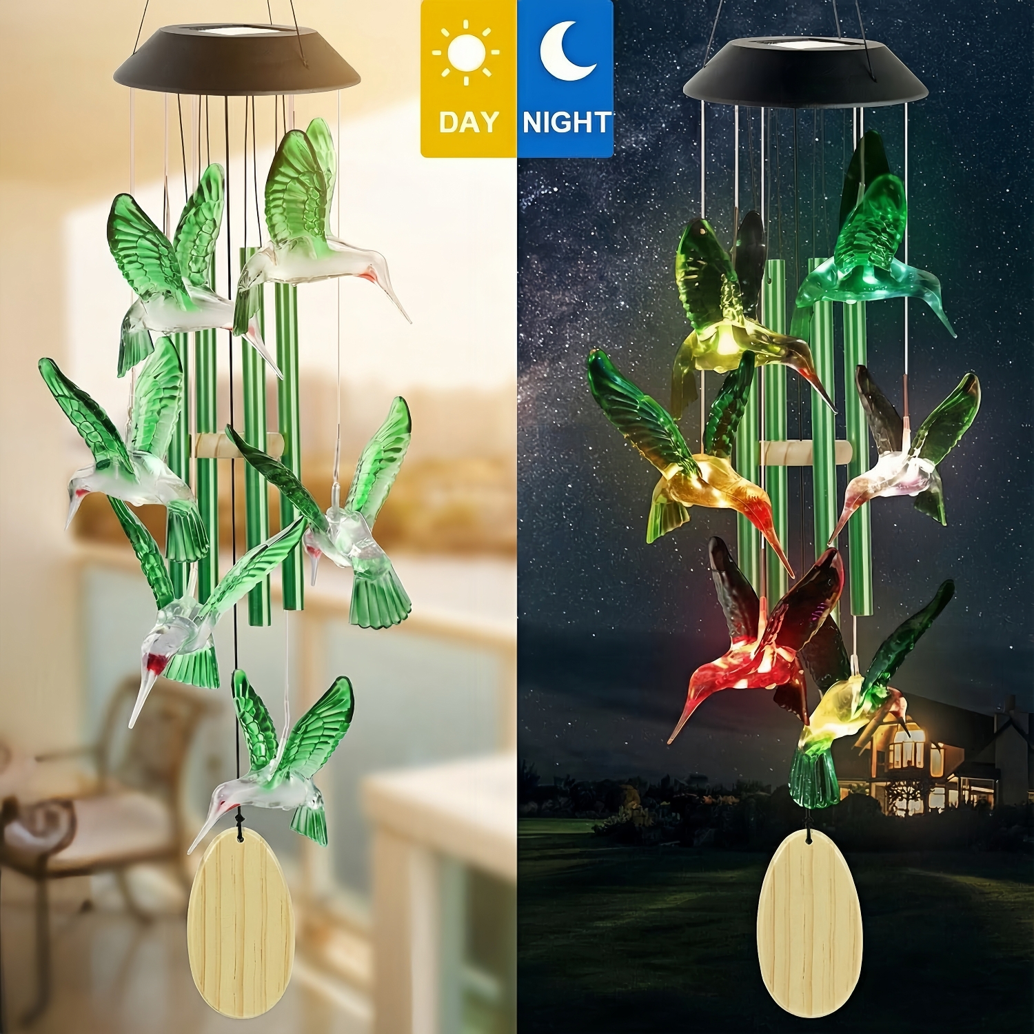 Hummingbird Solar Wind Chimes Outdoor