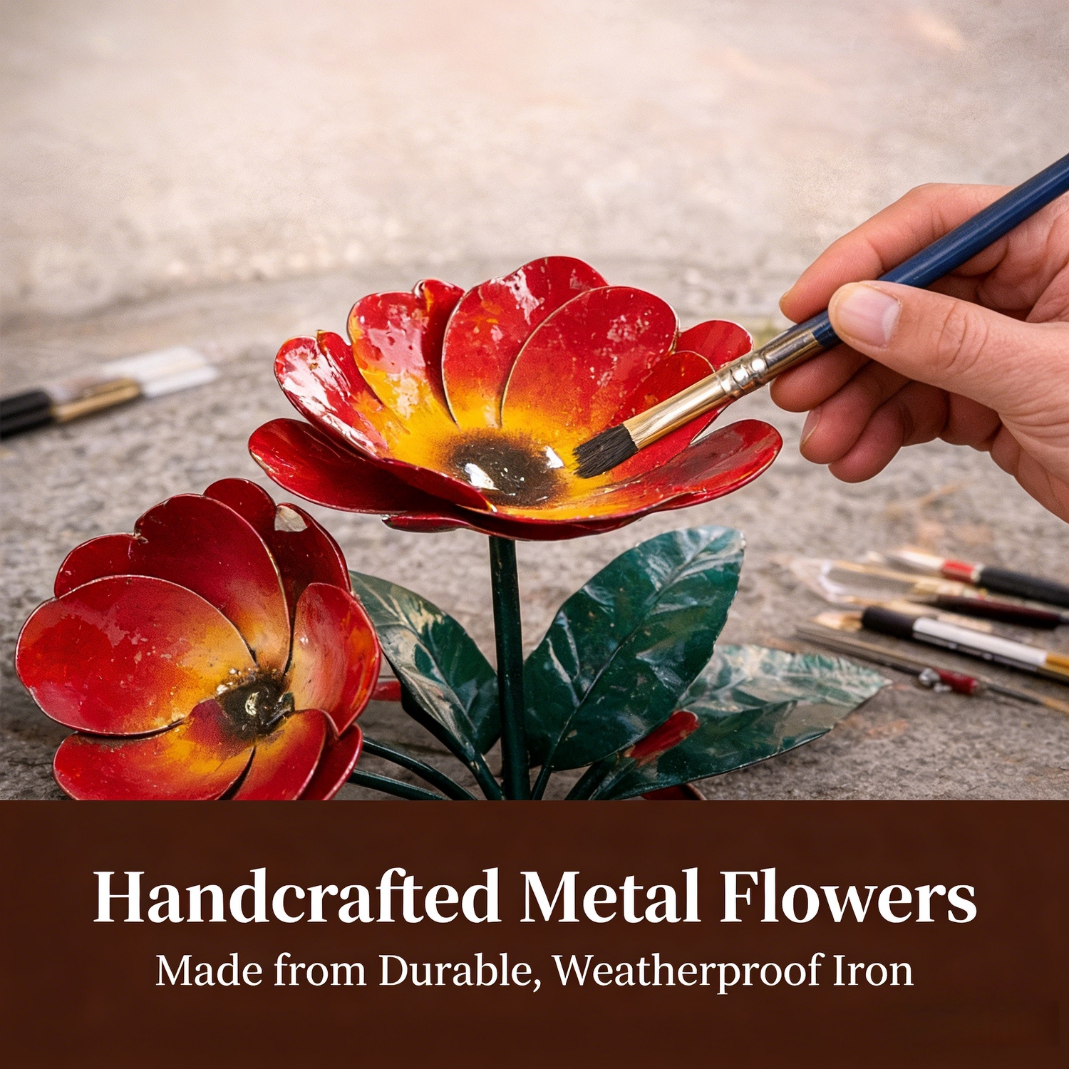Handcrafted Rustic Metal Flower Bouquet