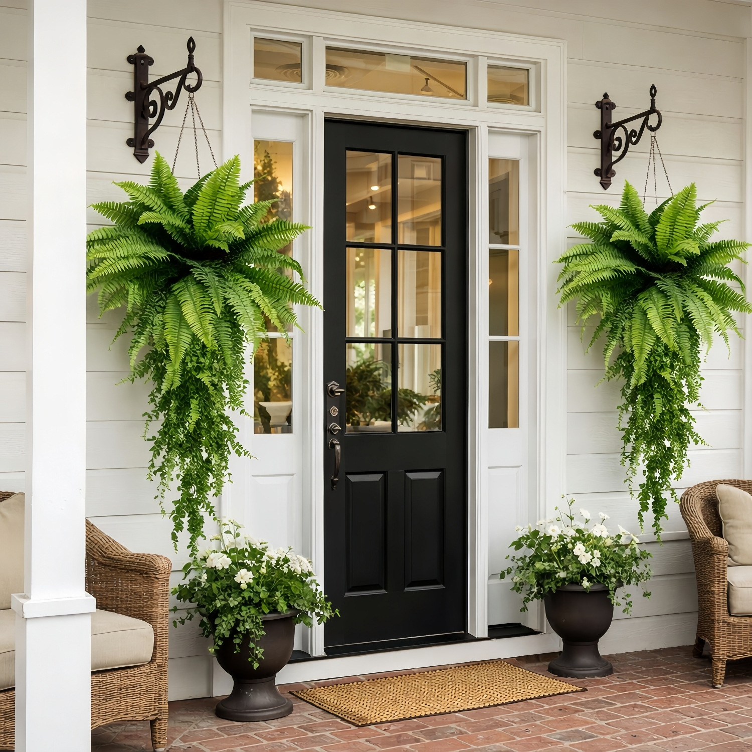 Large Artificial Boston Fern Hanging Plants