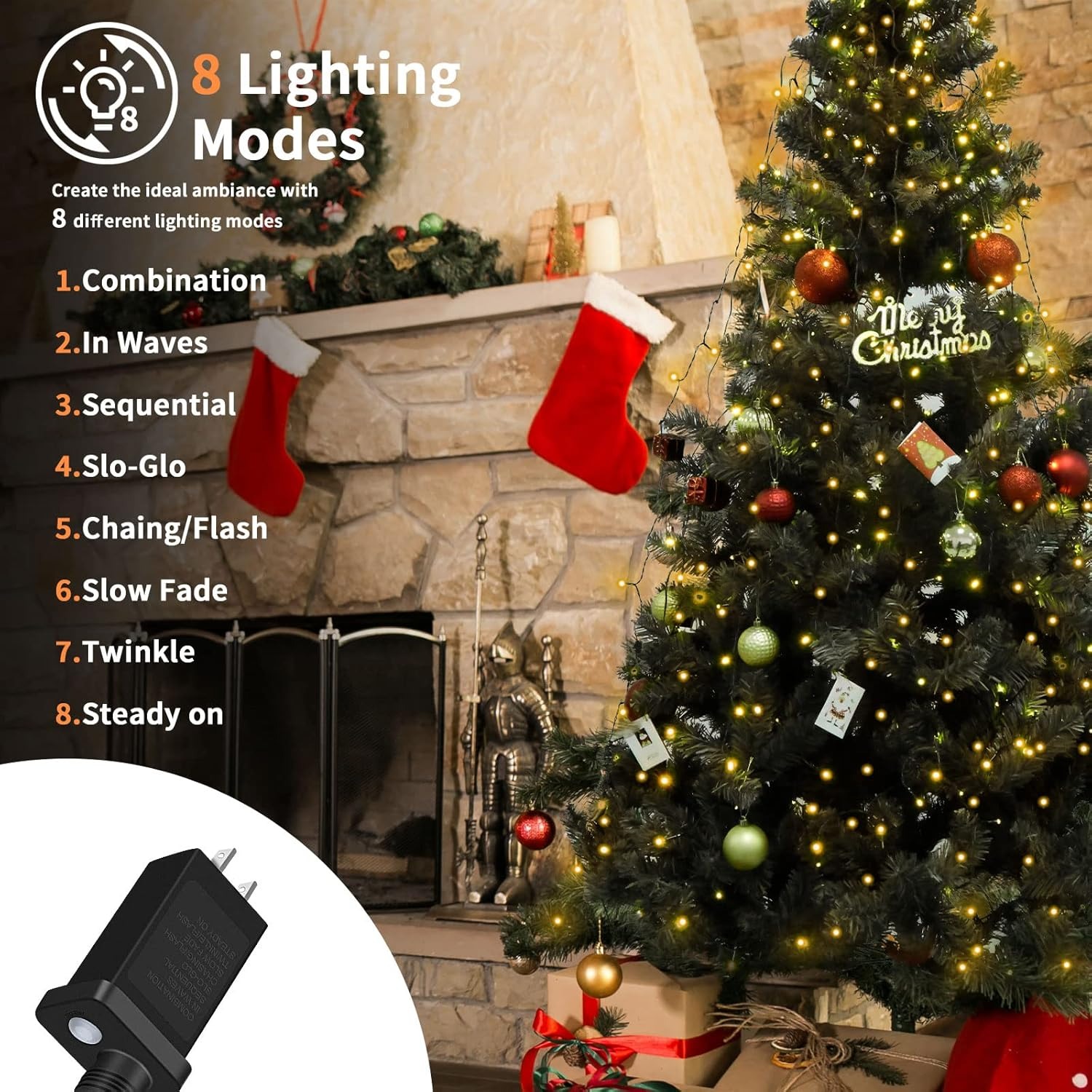 Christmas Tree Lights with Timer 8 Modesfor
