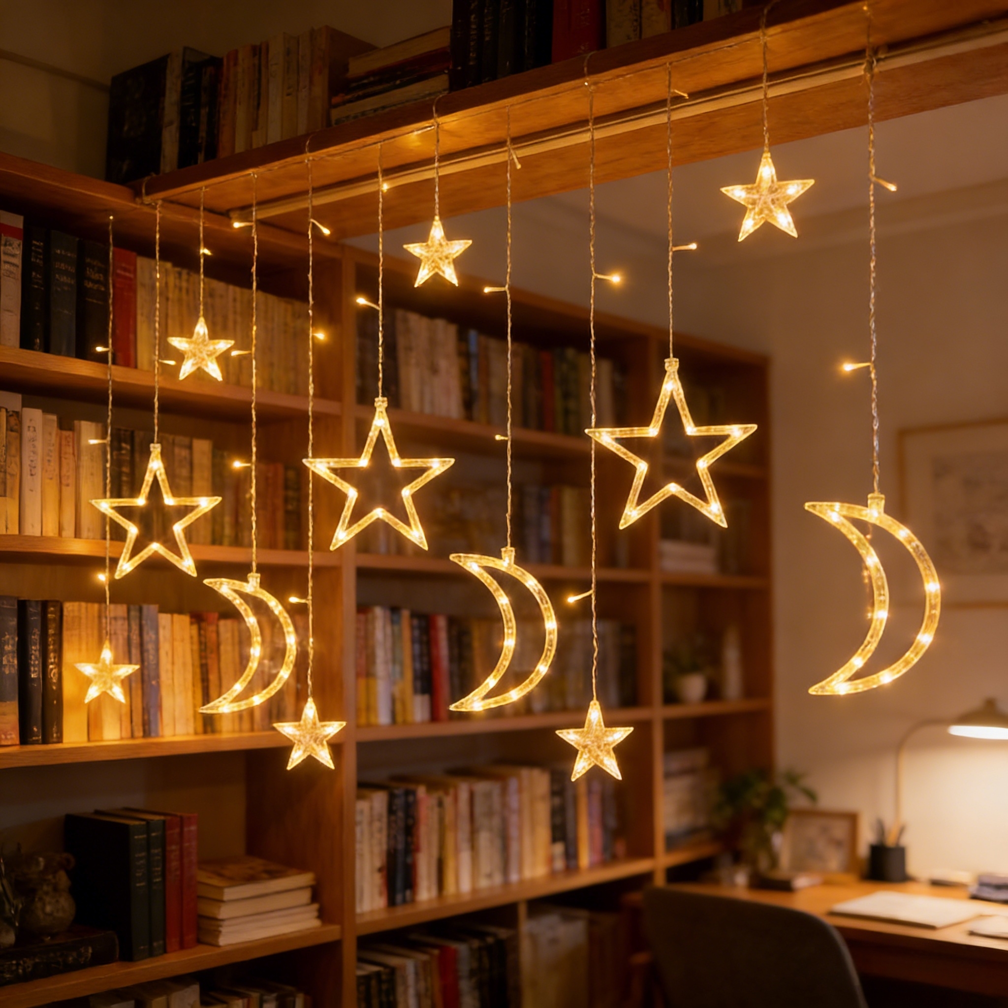 Star & Moon Curtain String Lights