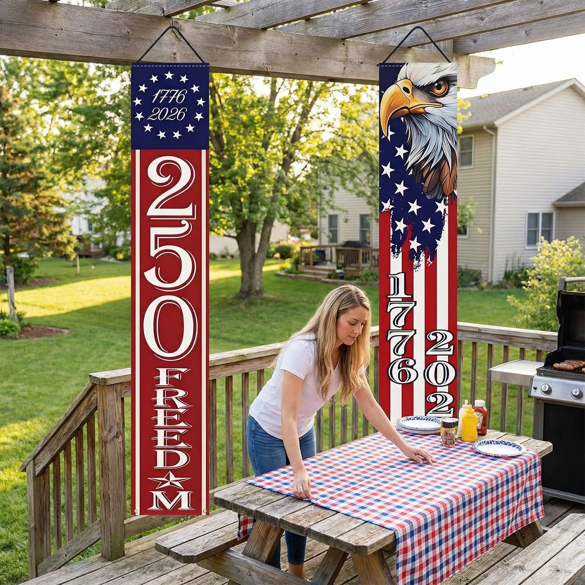 1776–2026 Freedom & Honor” Porch Banner Set