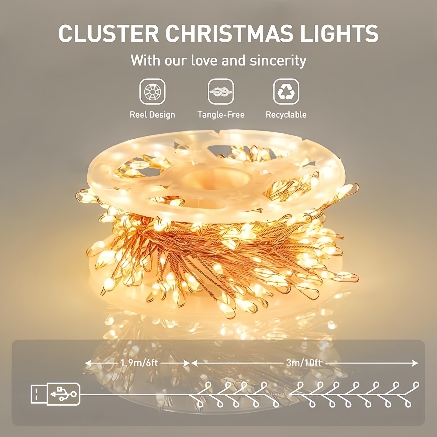 LED Christmas Twinkle Copper Wire Light String