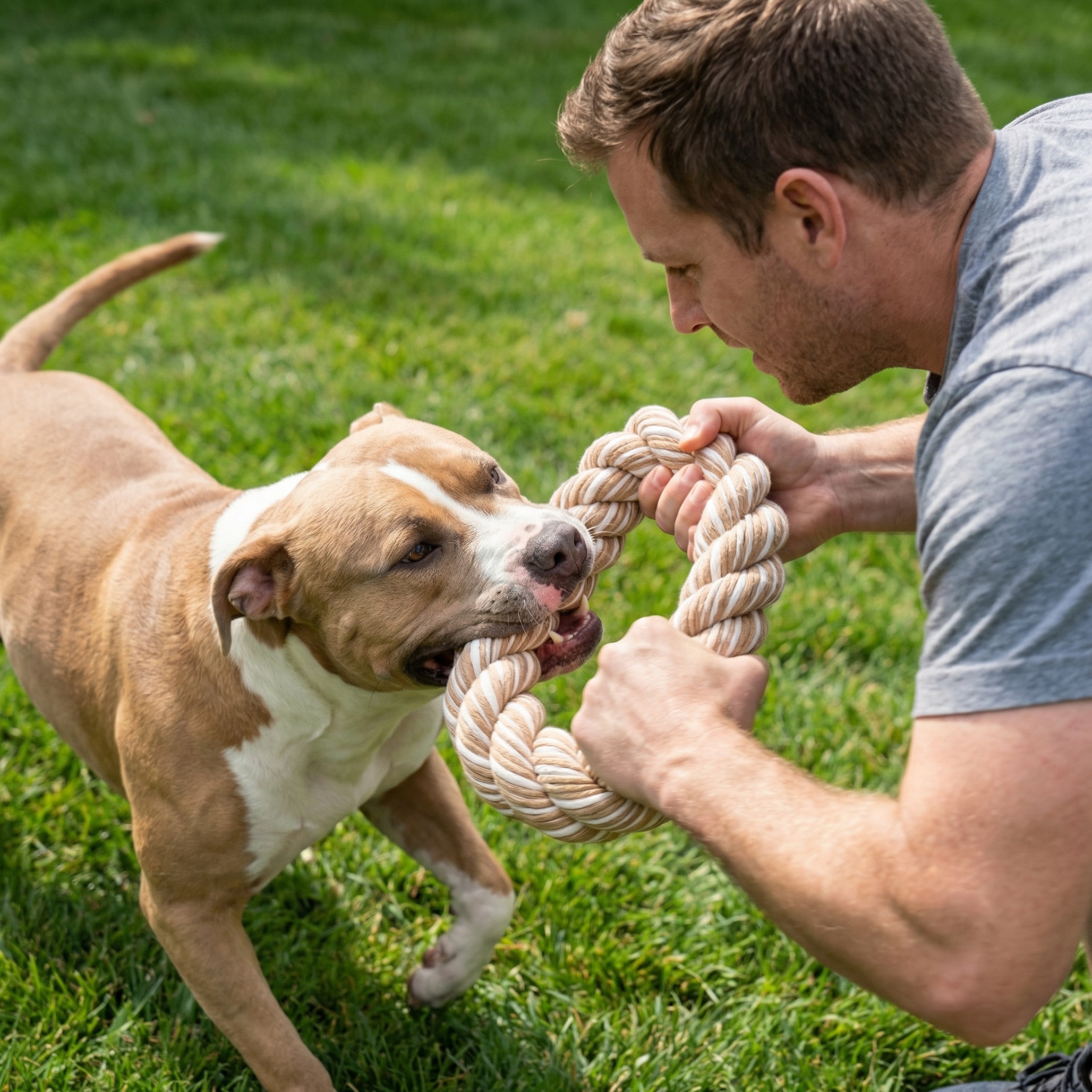 Heavy-Duty Braided Rope Knot Ring Dog Chew Toy