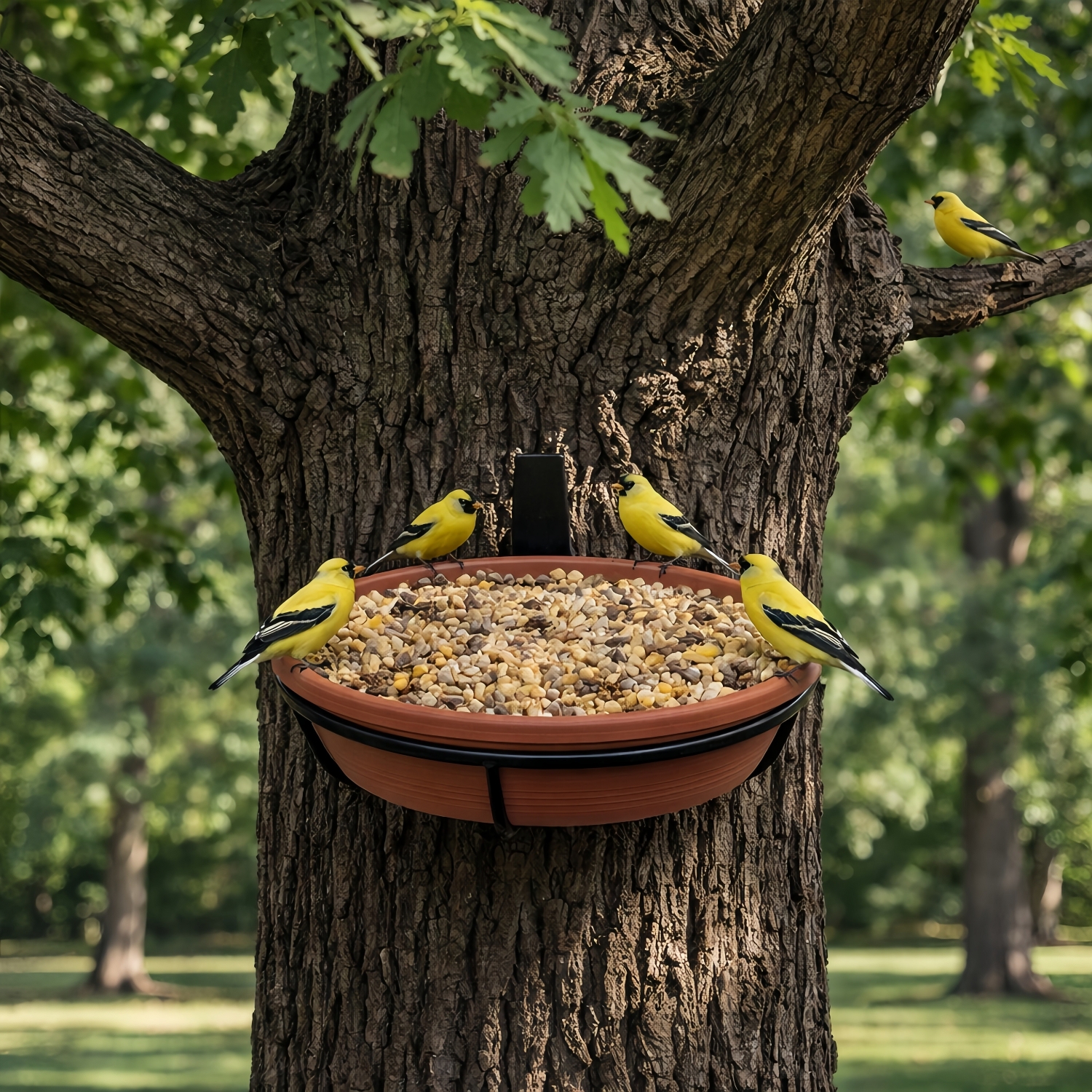 Outdoor Bird Feeding Tray with Railing