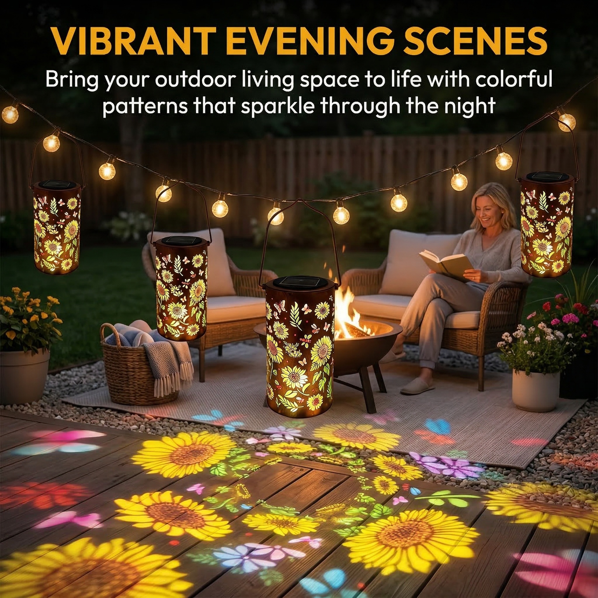 Sunflower Solar Garden Lantern