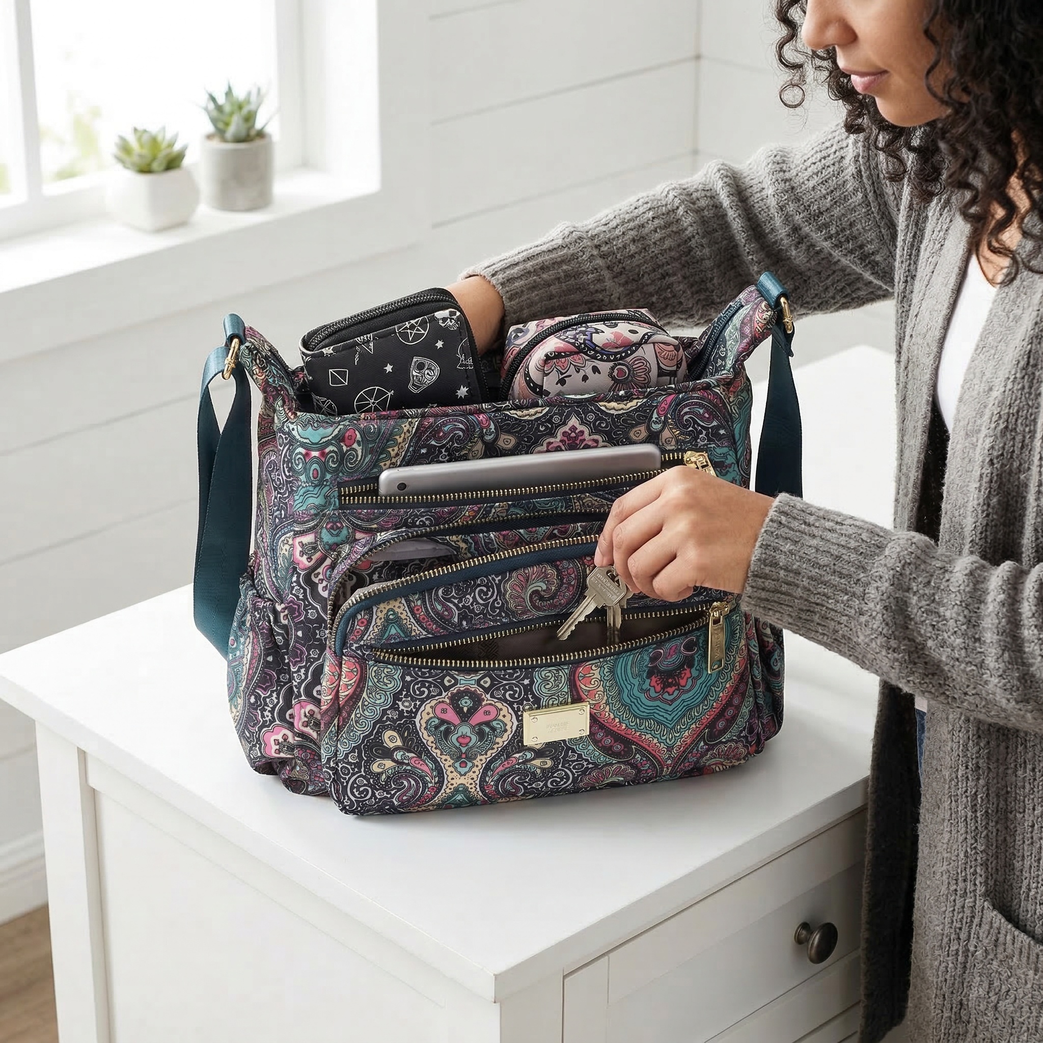 Women’s Large Capacity Crossbody Bag with Adjustable Strap, Lightweight Everyday Travel Purse