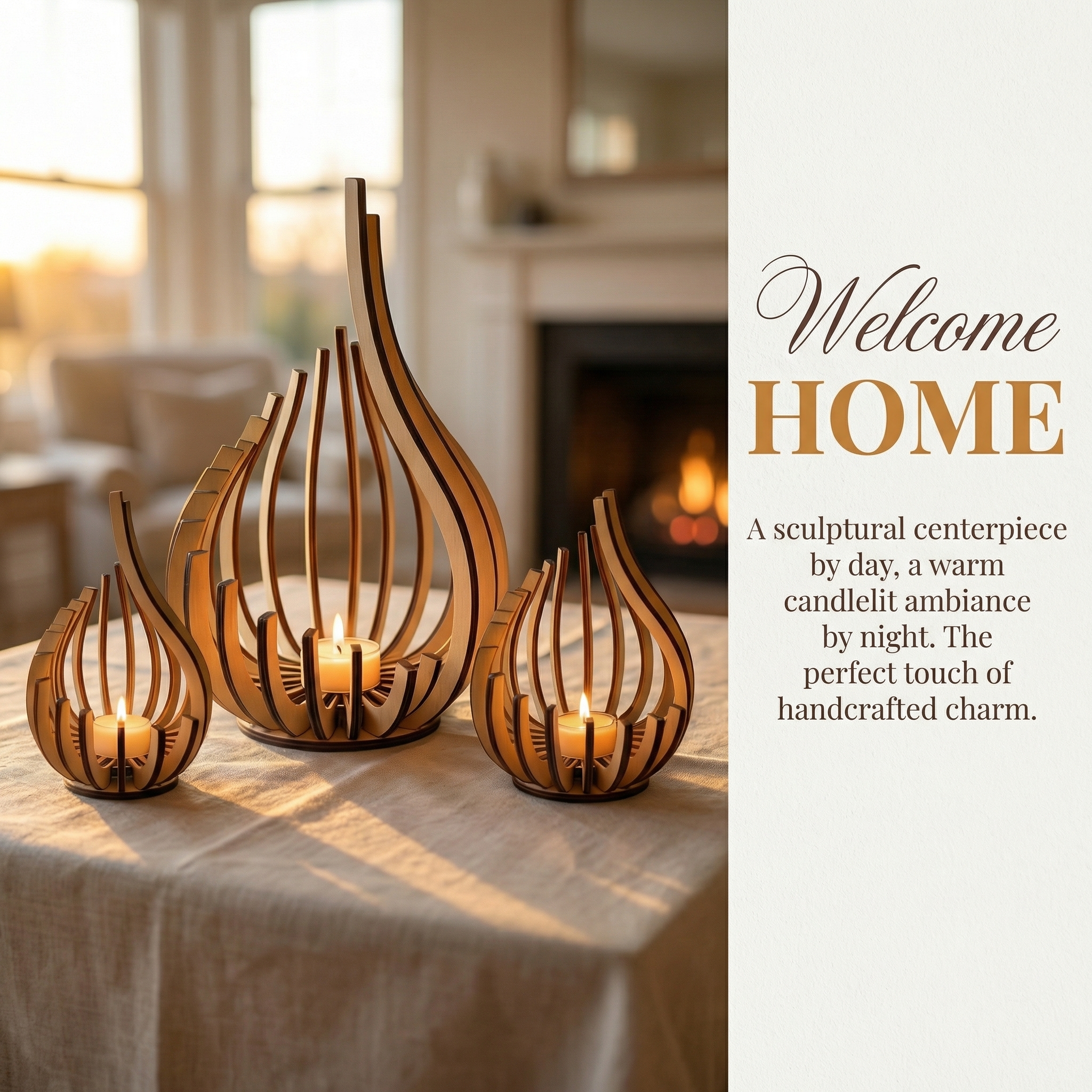 Set of 3 Handmade Bohemian Candle Holders Set