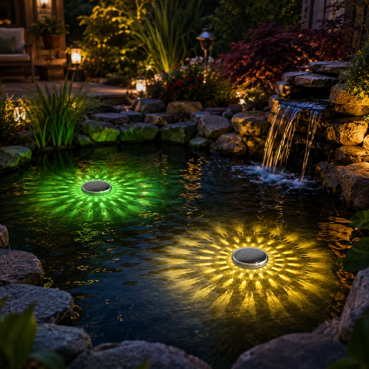 2 Pack Solar Powered Floating Pool Lights with Remote Control