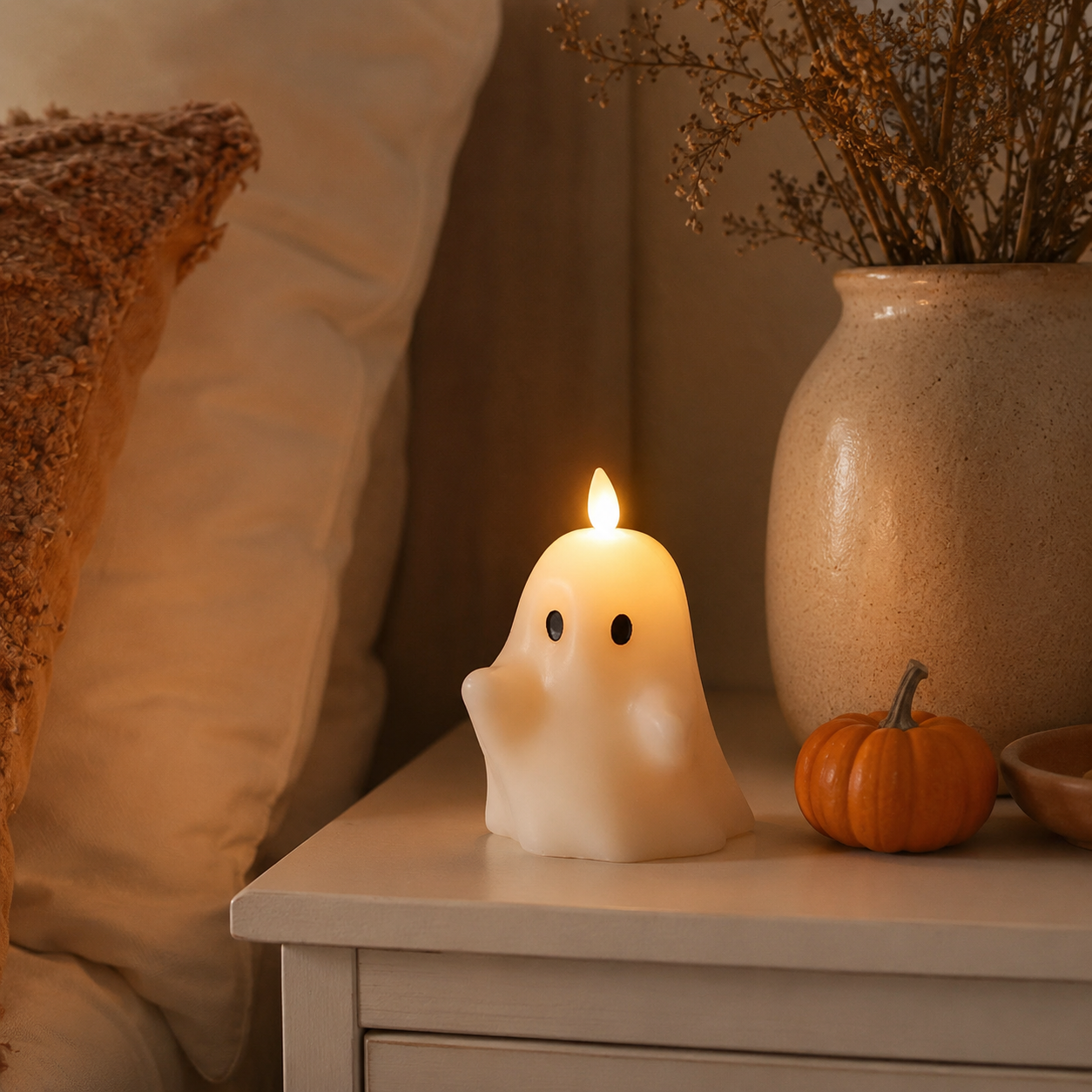 Halloween Flameless Candle with Flickering Flame