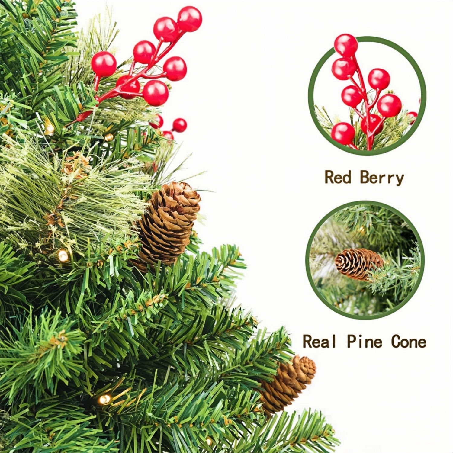 Solar Christmas Tree – 30" Pre-Lit Outdoor Pathway & Porch Tree (1 Pack)