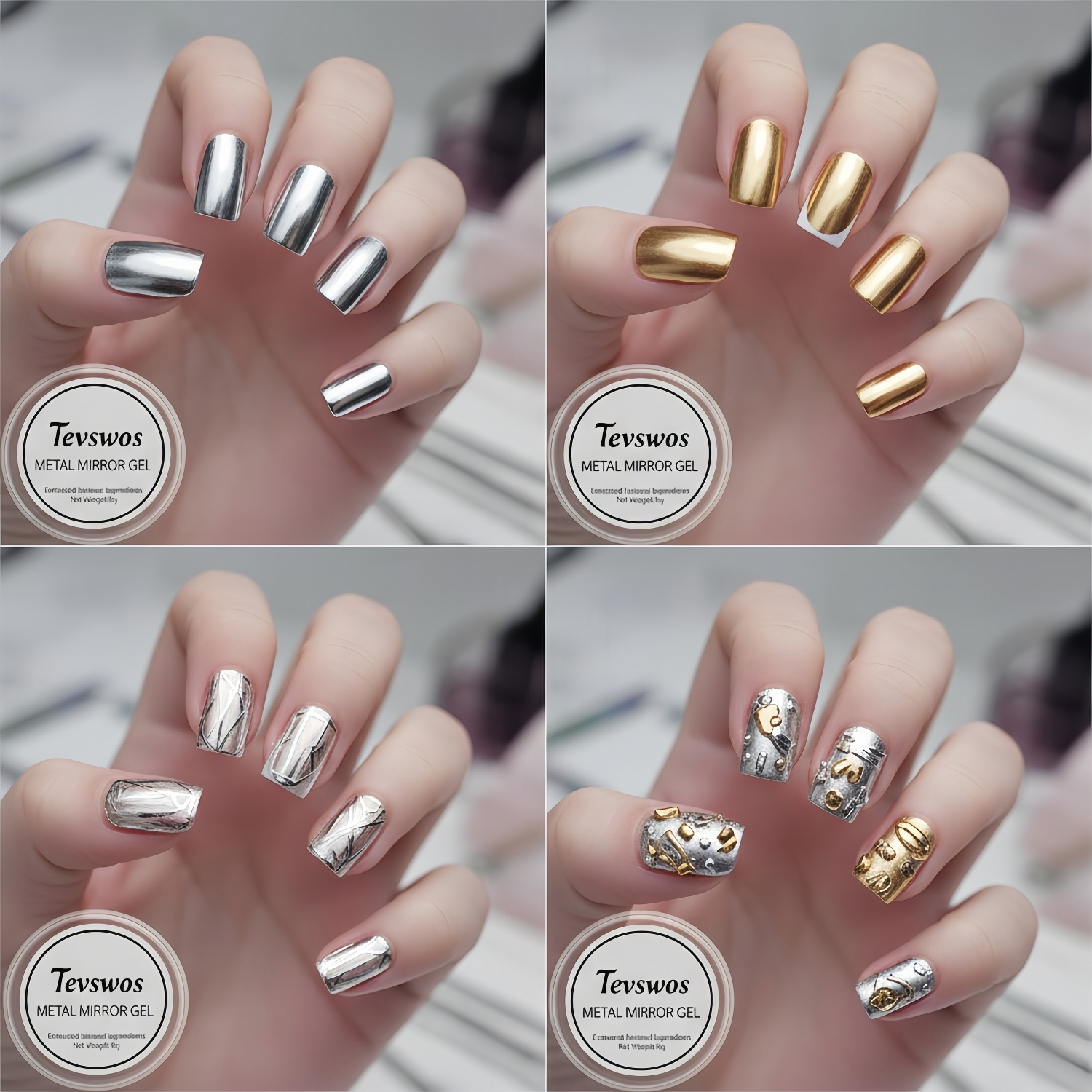 Glamorous Metallic Liquid Chrome Nail Gel Polish
