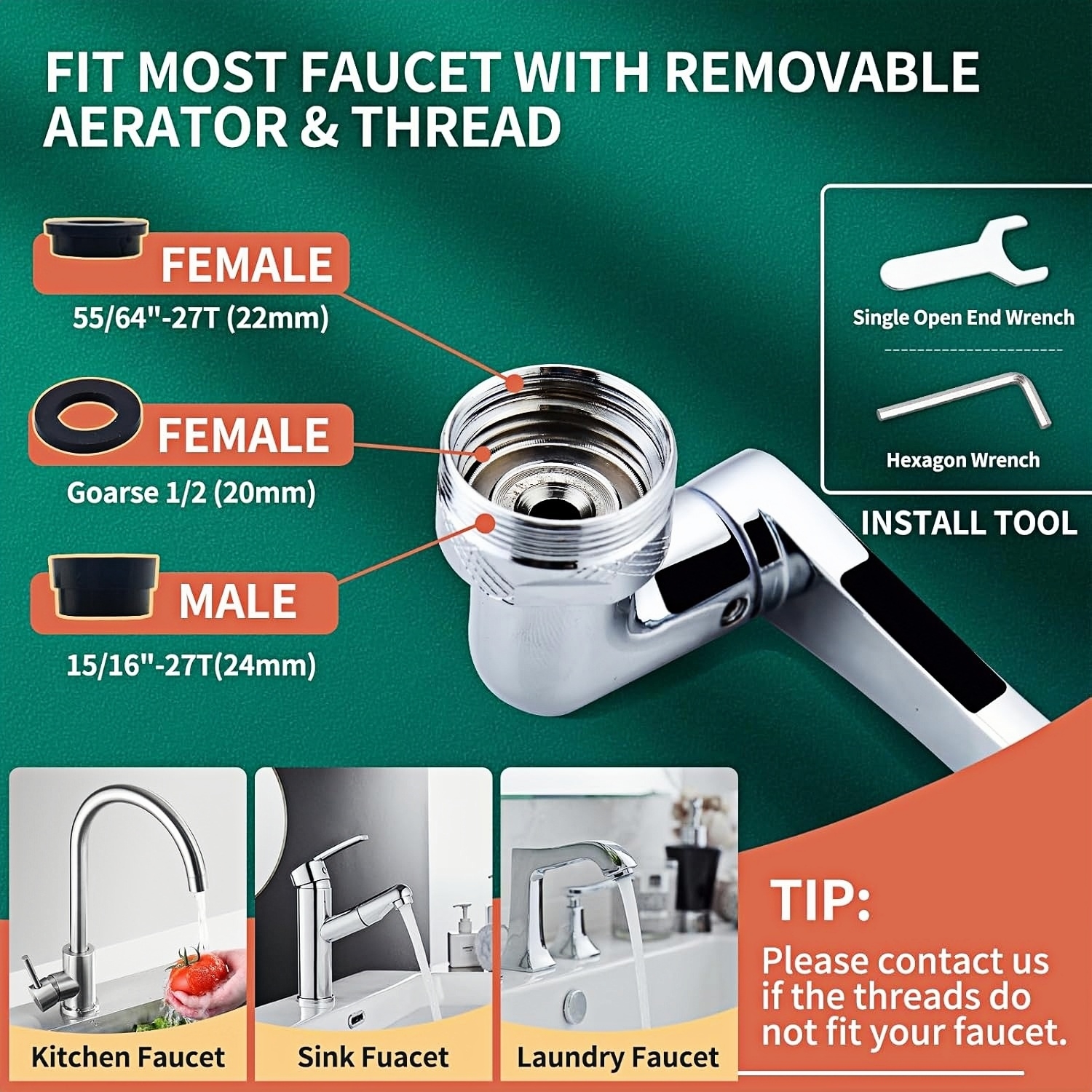 1440° Rotatable Faucet Extender