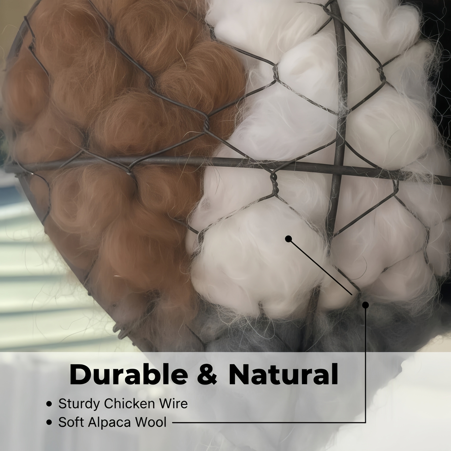 Handmade Alpaca Fiber Bird Nesting Heart