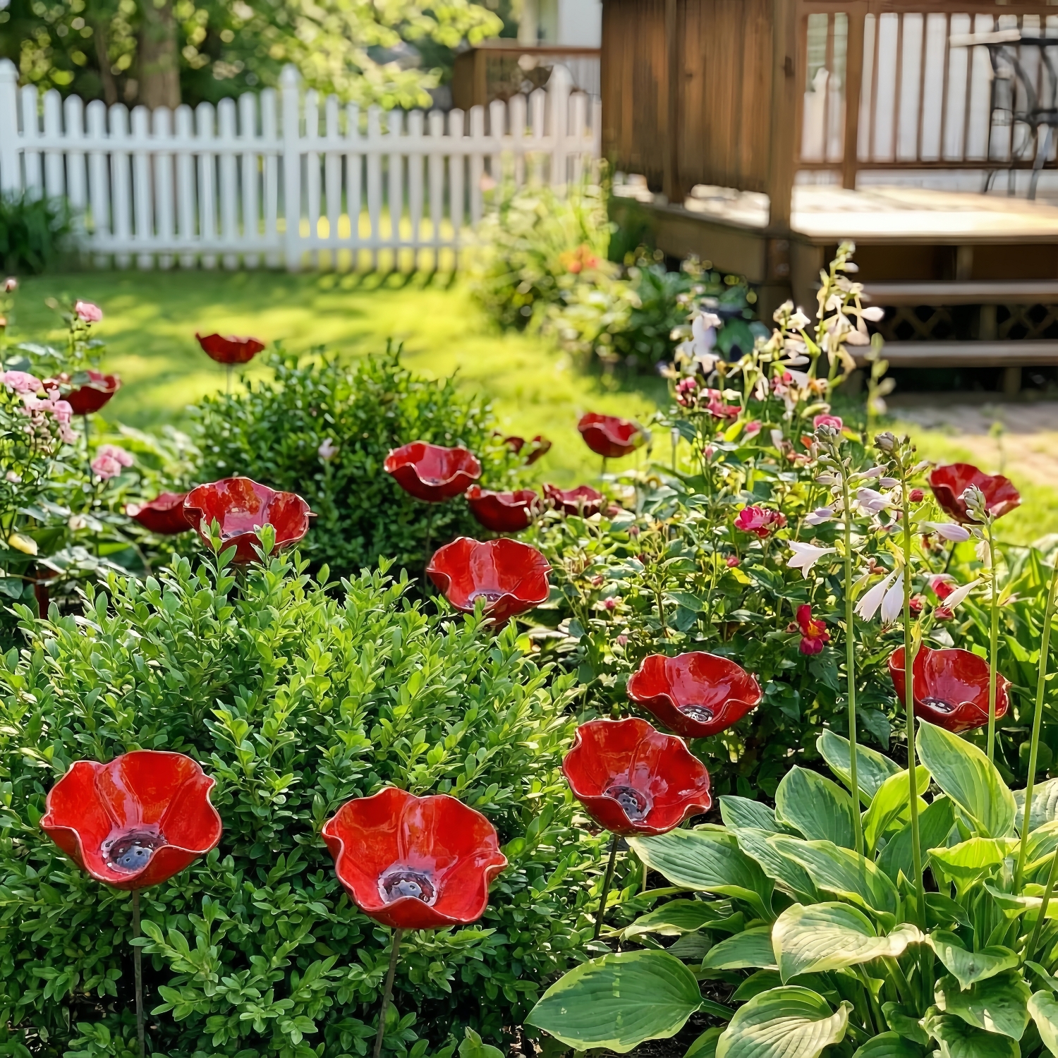 Handmade Metal Flower Garden Stake