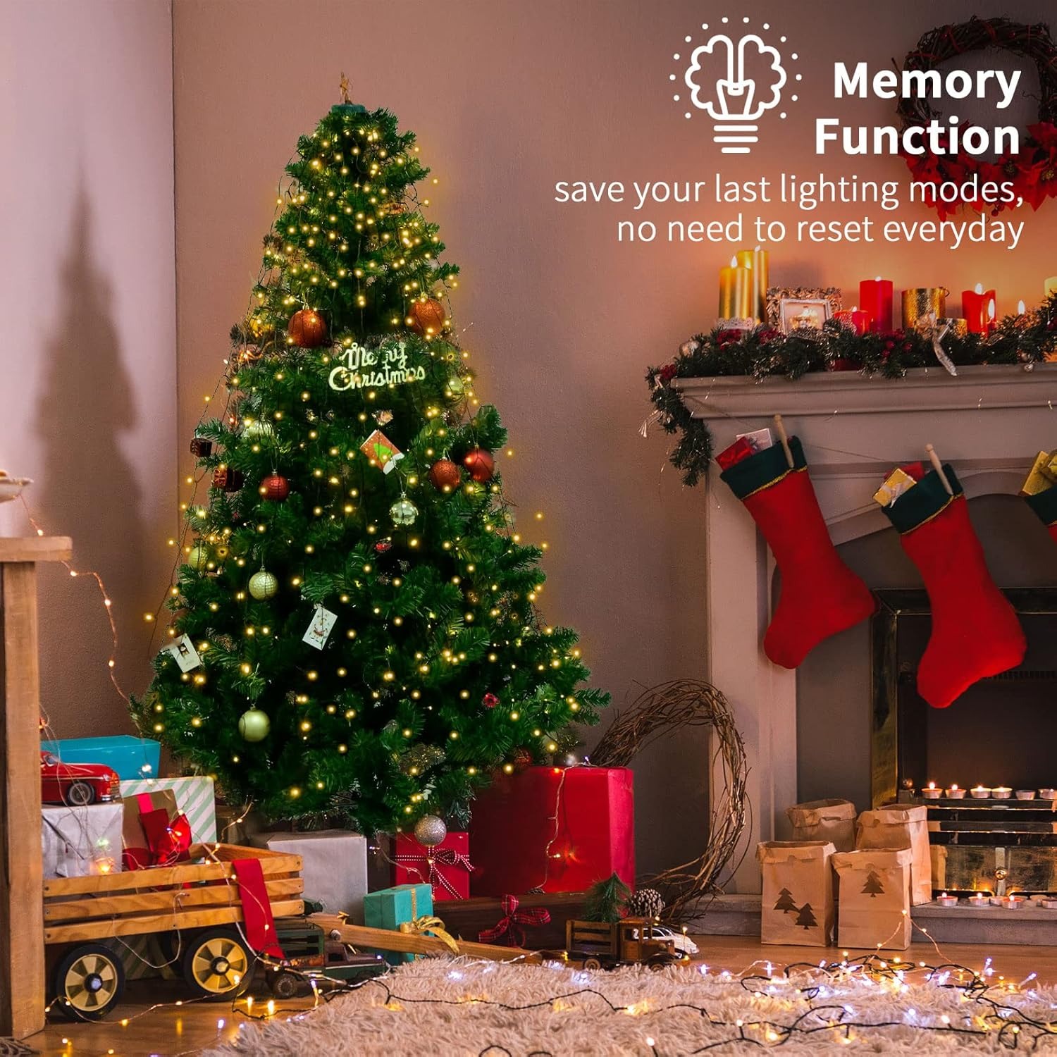 Christmas Tree Lights with Timer 8 Modesfor