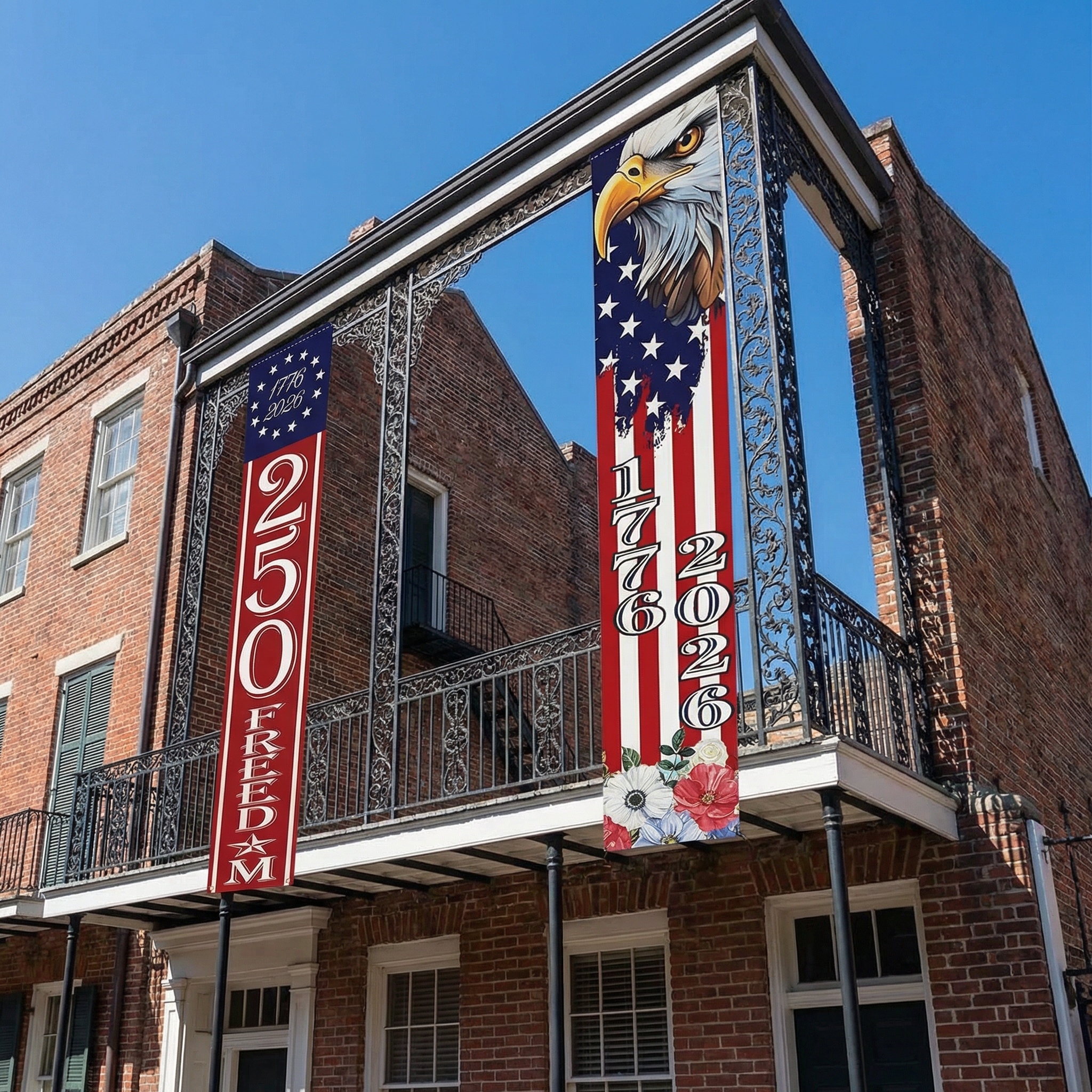 1776–2026 Freedom & Honor” Porch Banner Set
