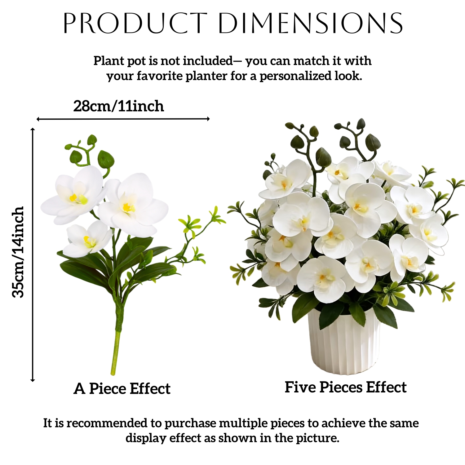 Artificial Orchid Potted Plants