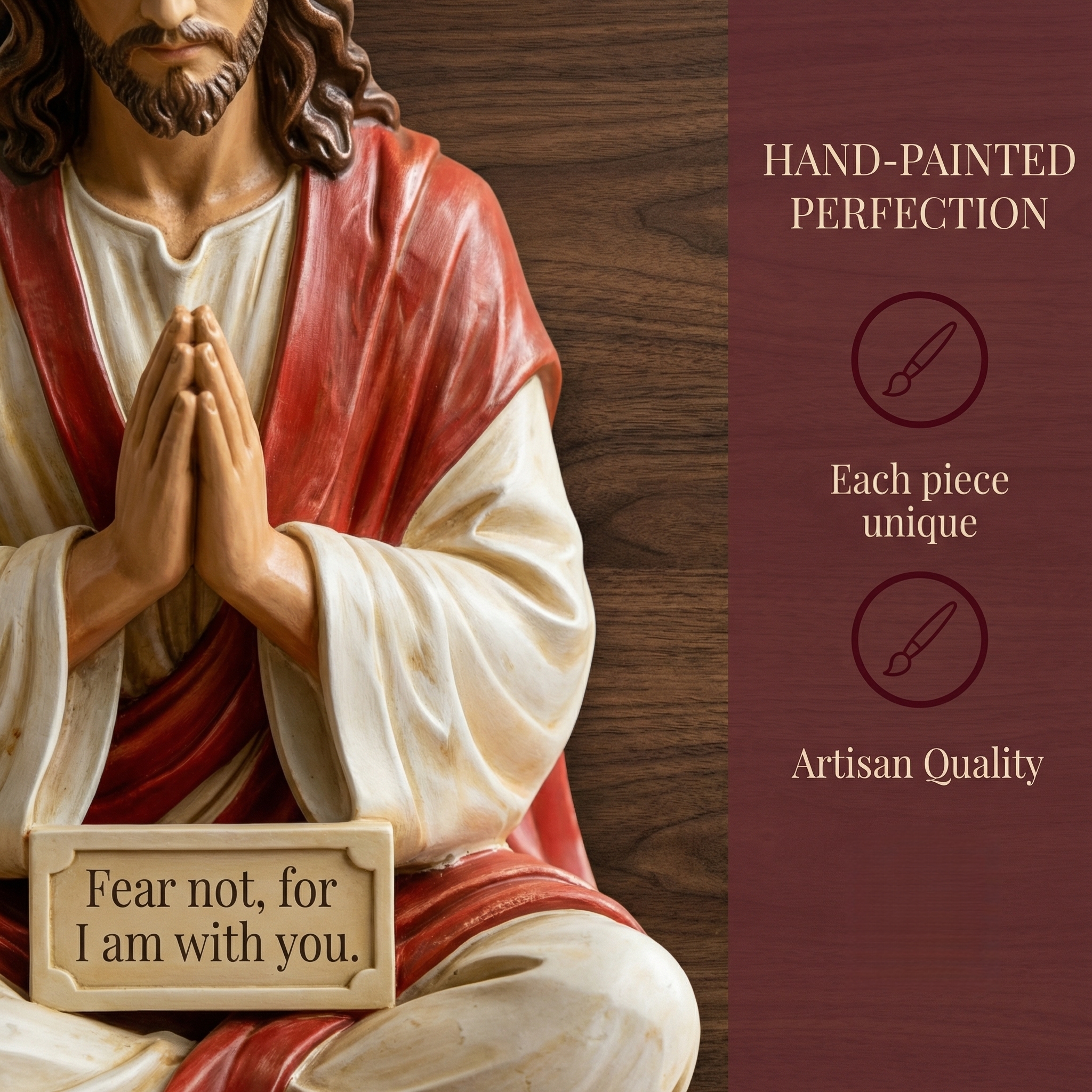 Hand-Painted Praying Jesus & Virgin Mary Figurines