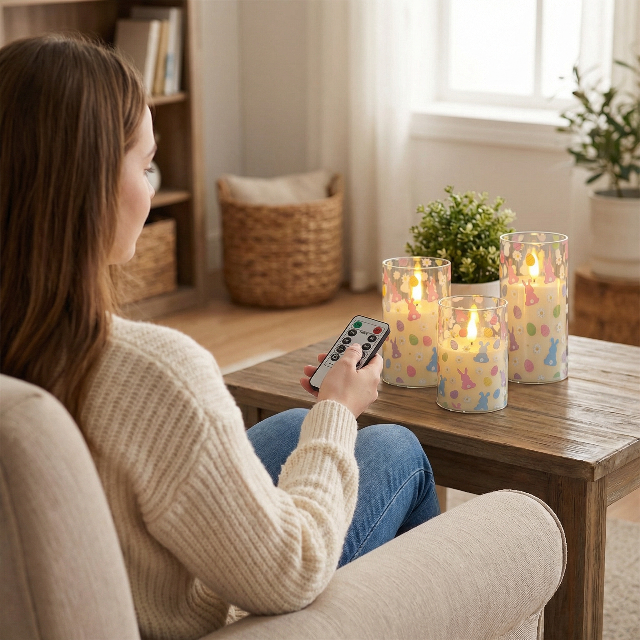 3-Pack Easter Flameless LED Candles Set