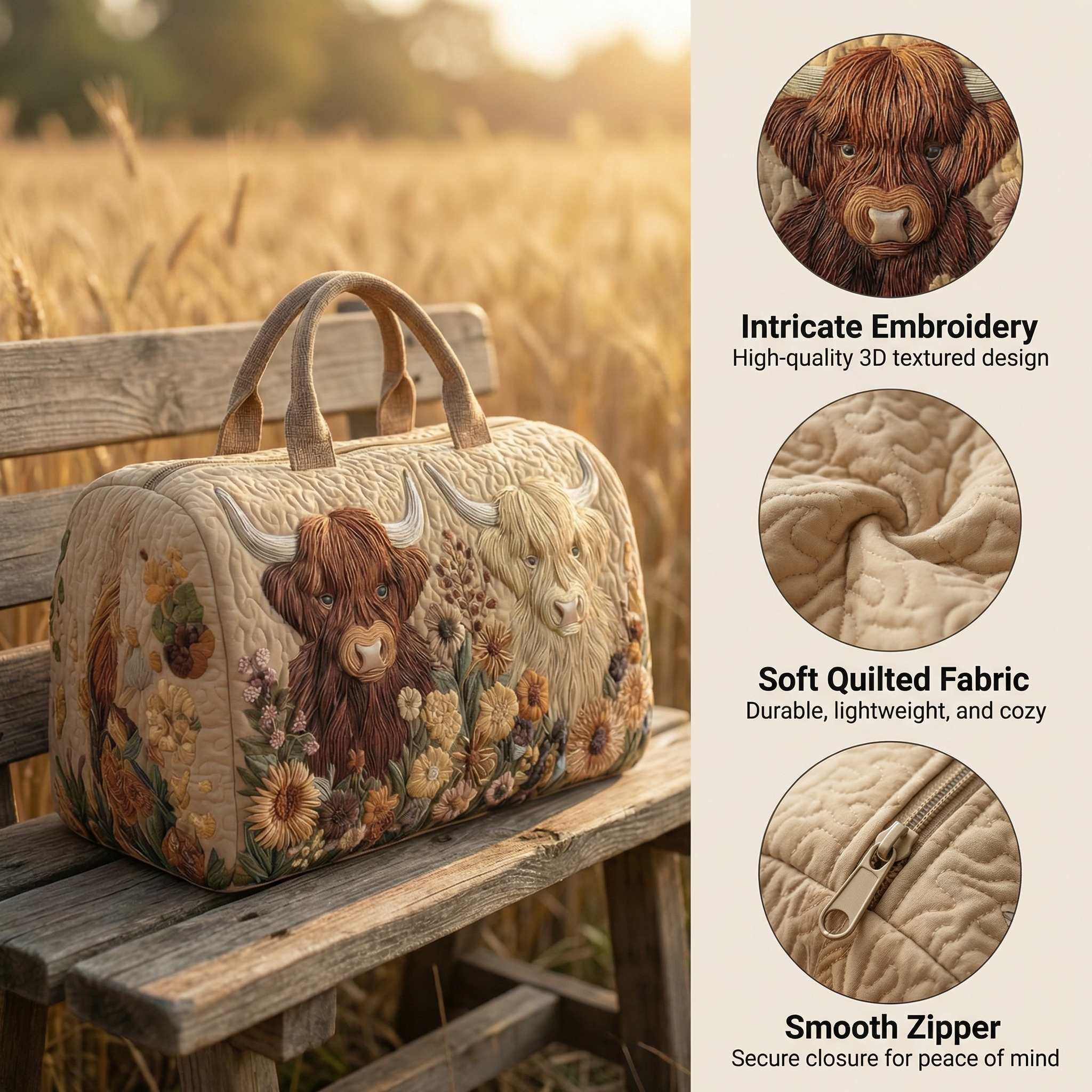 Unisex Quilted Weekender Bag