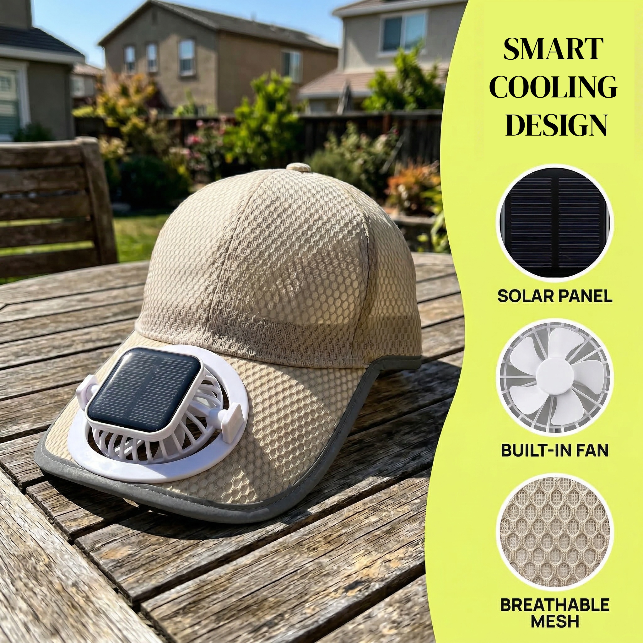 Solar Fan Cooling Baseball Cap