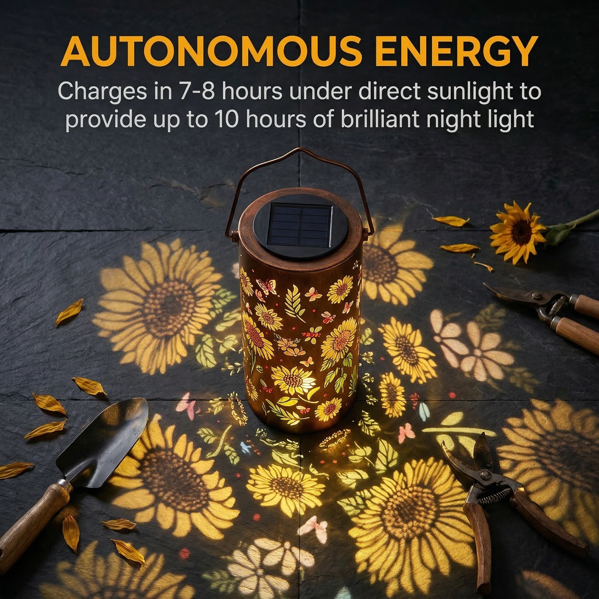 Sunflower Solar Garden Lantern