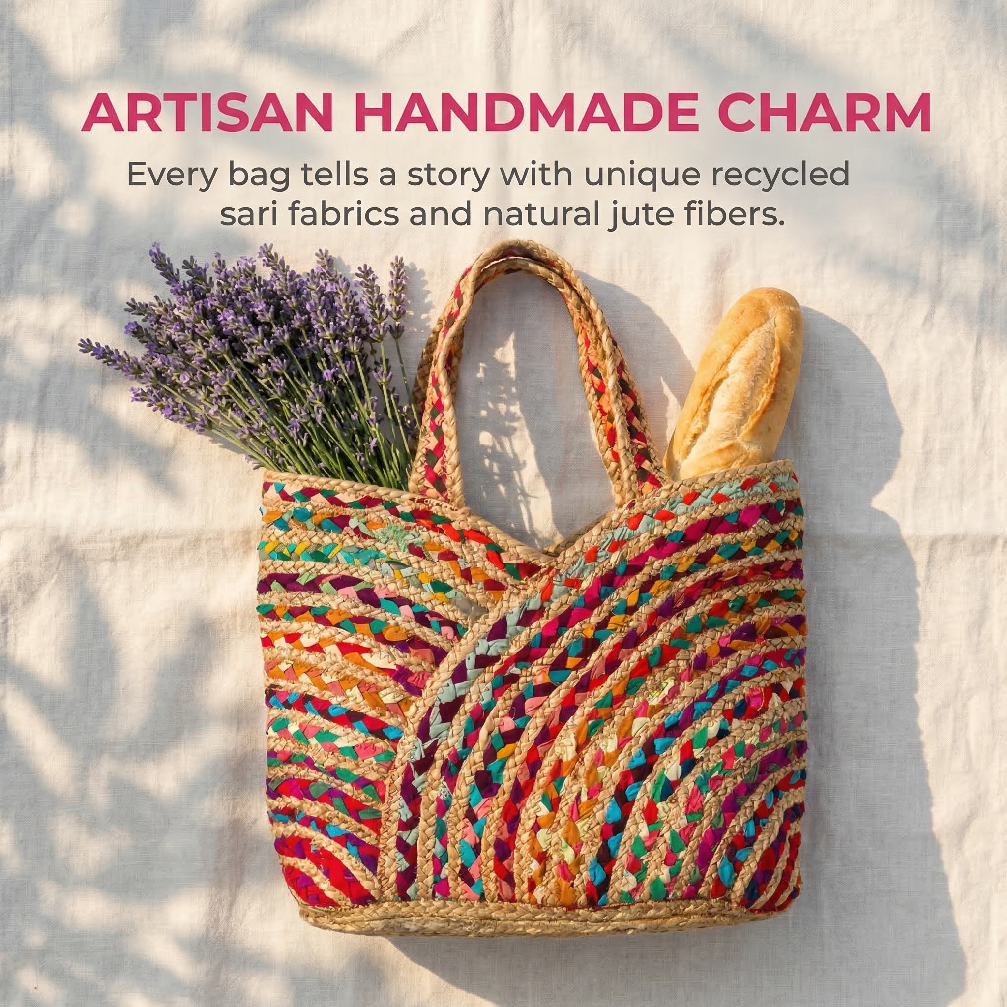Colorful Handwoven Artisan Tote Bag