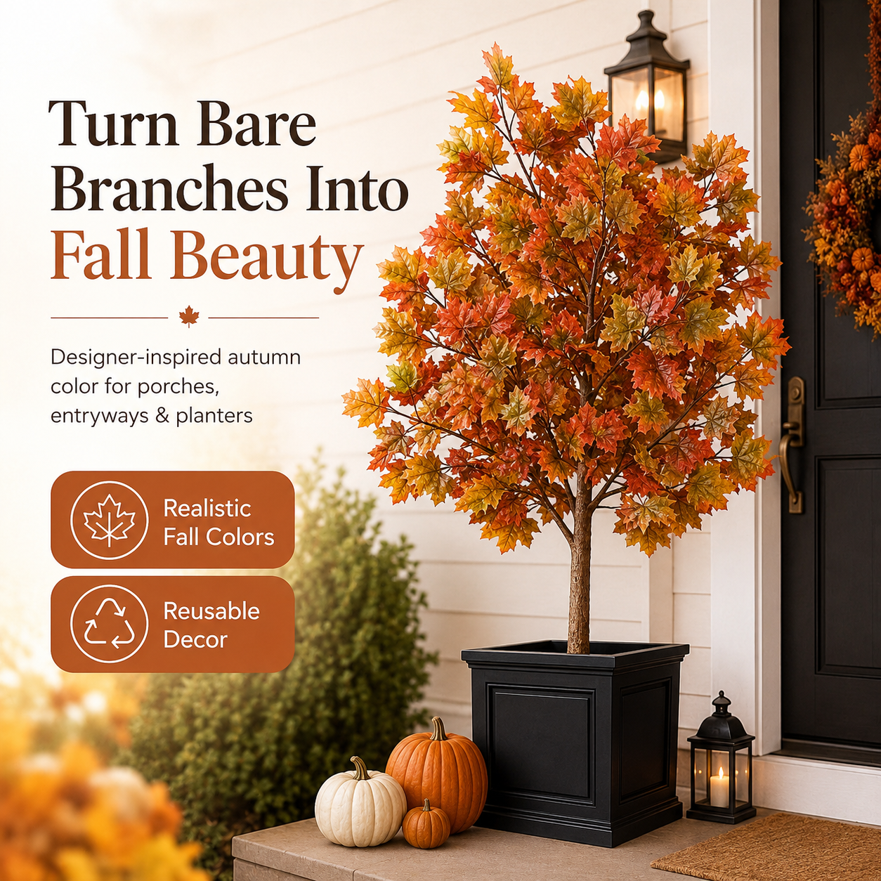 Artificial Fall Maple Leaf Stems