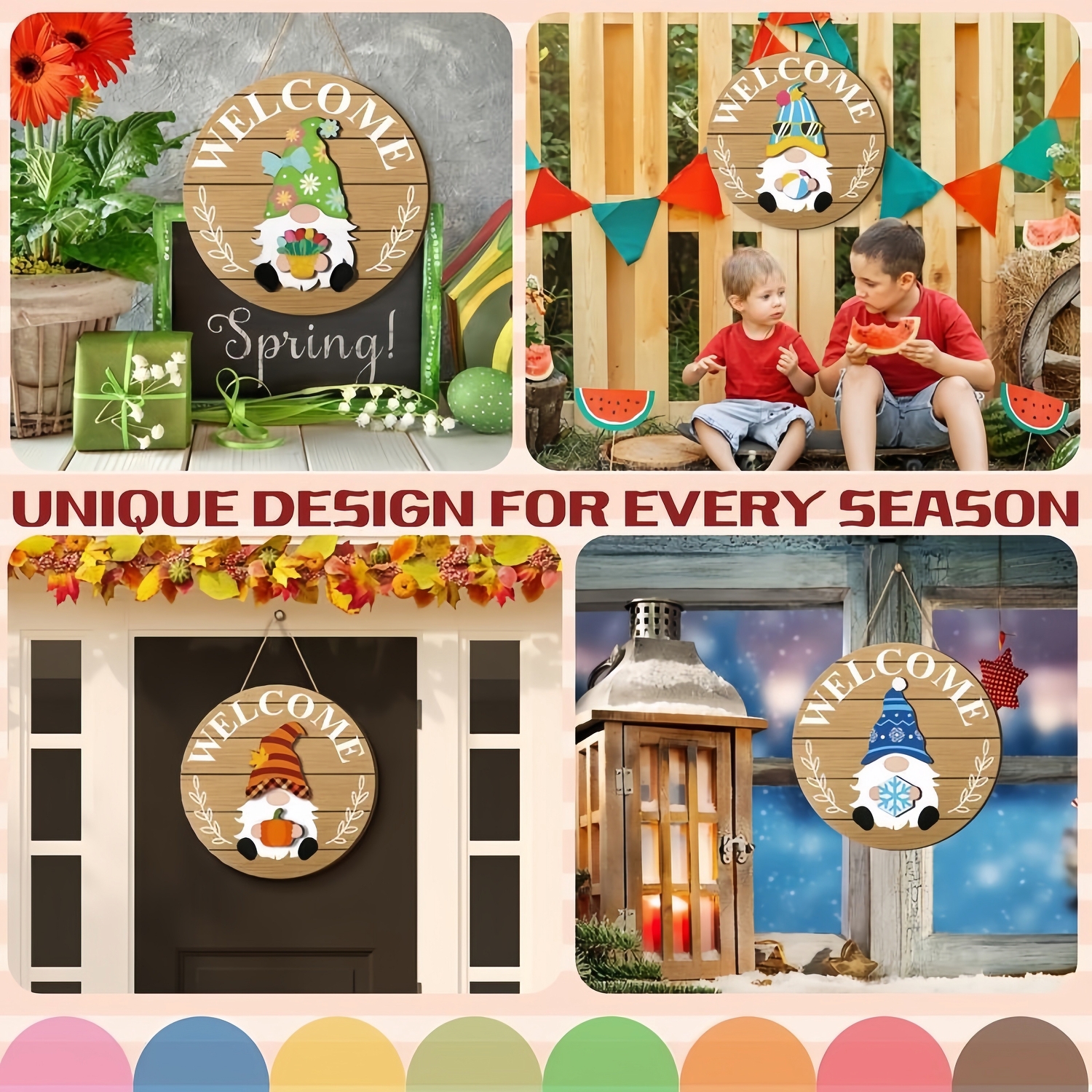 Seasonal Interchangeable Gnome Door Hanger