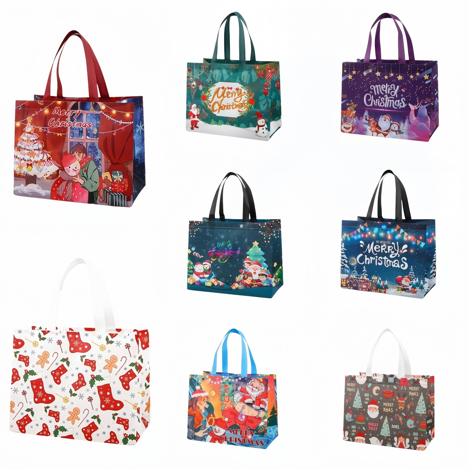 Christmas Gift Bags With Assorted Patterns