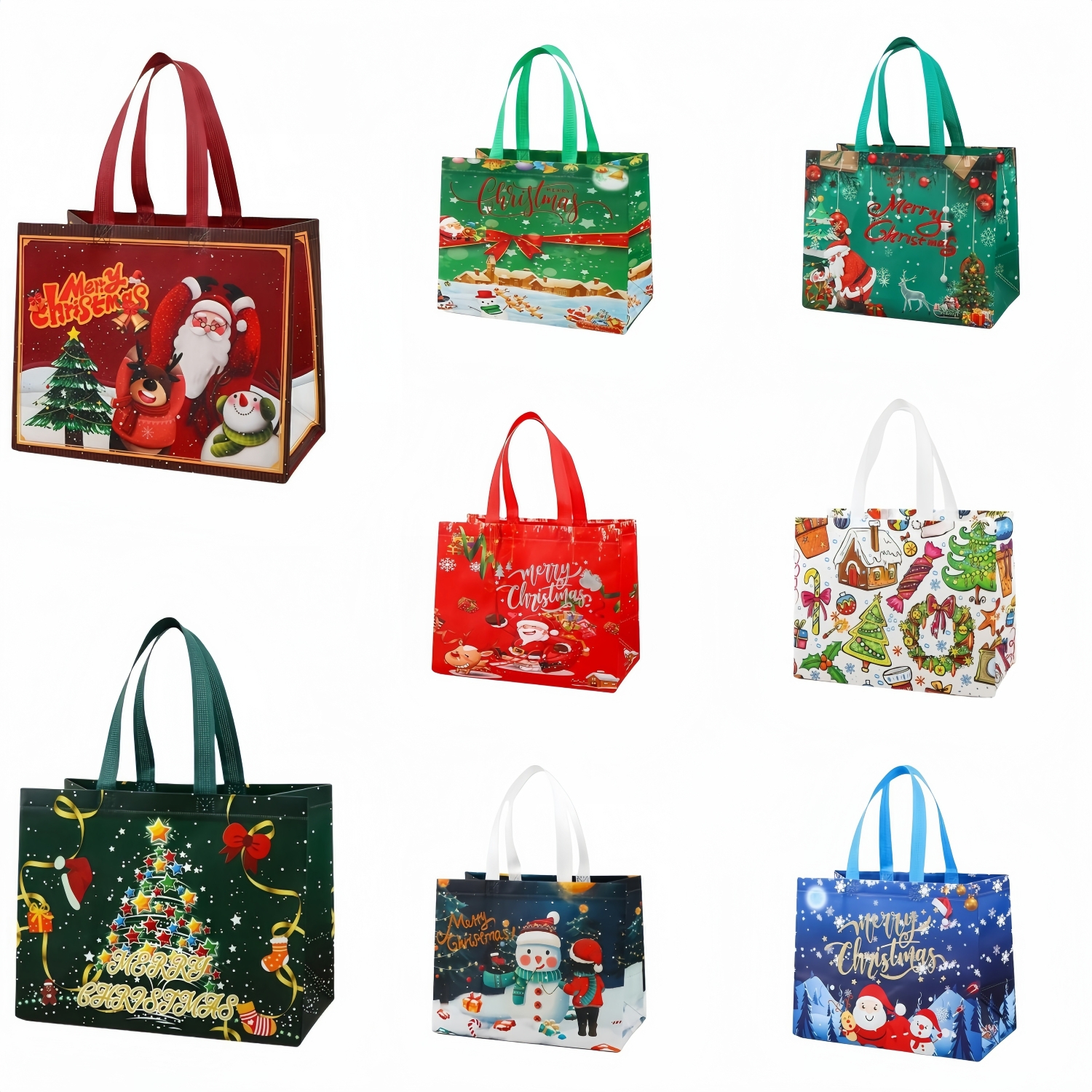 Christmas Gift Bags With Assorted Patterns