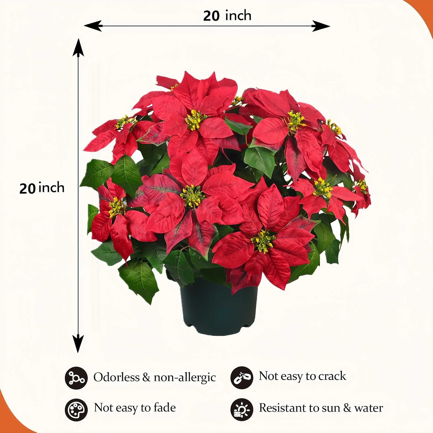 Artificial Poinsettia Christmas Topiary