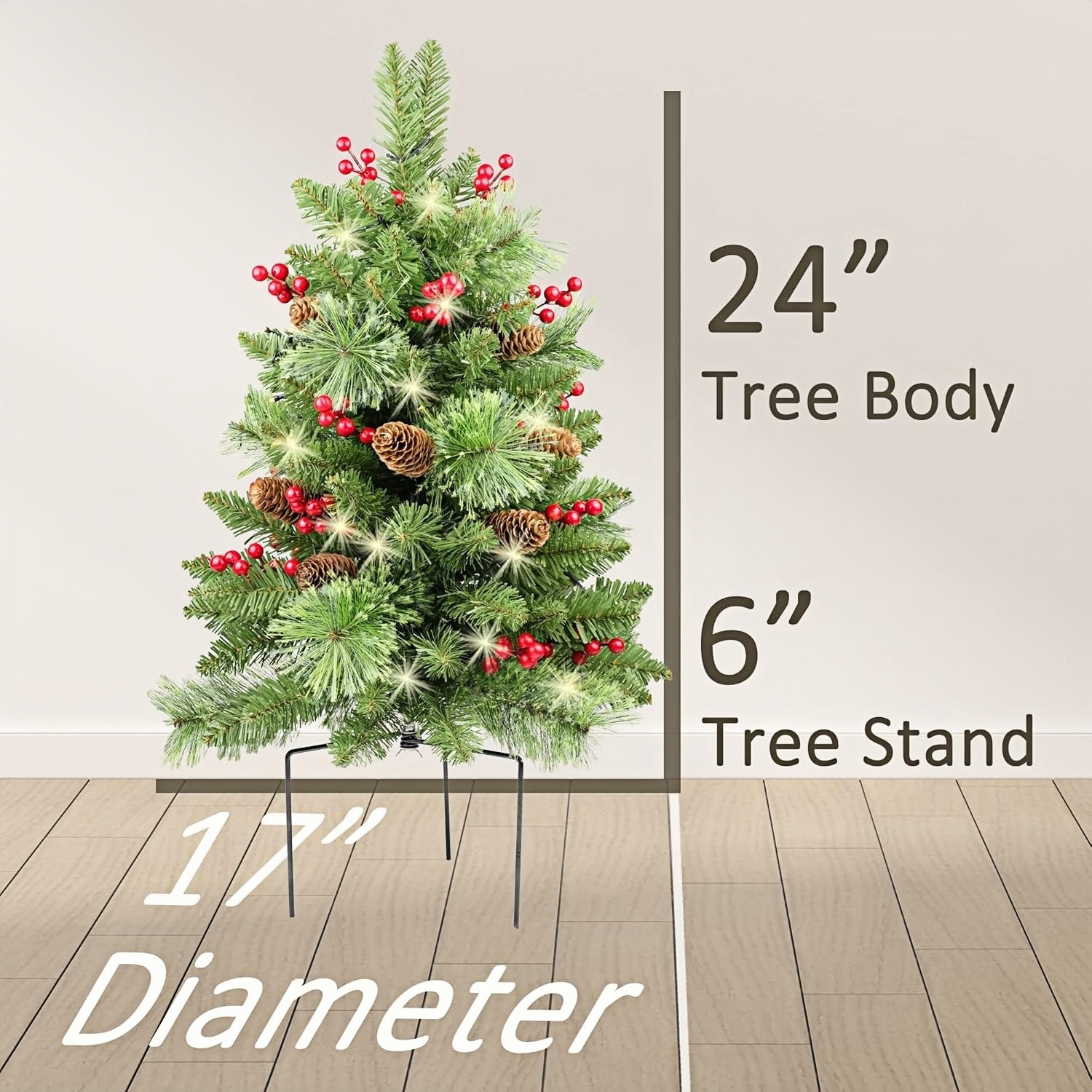 Solar Christmas Tree – 30" Pre-Lit Outdoor Pathway & Porch Tree (1 Pack)