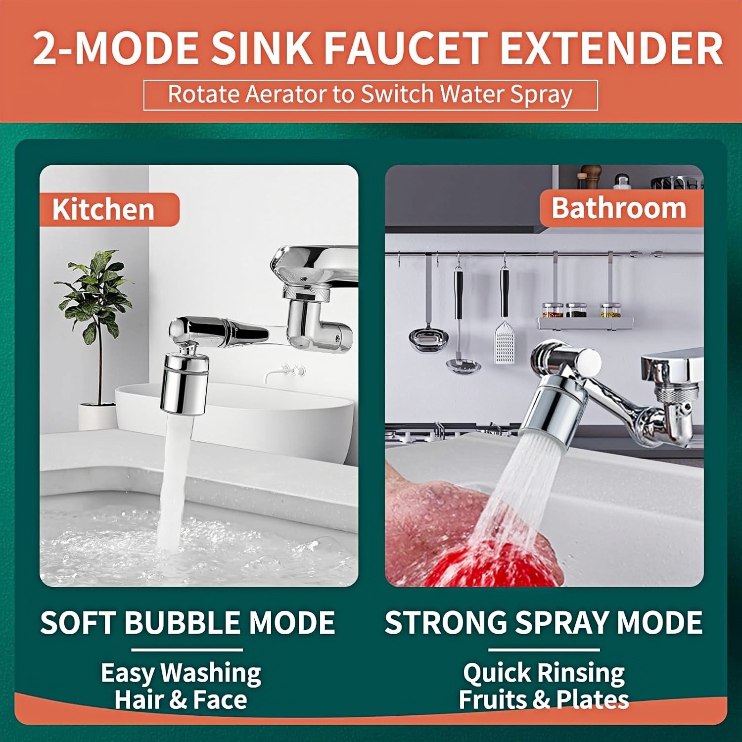 1440° Rotatable Faucet Extender