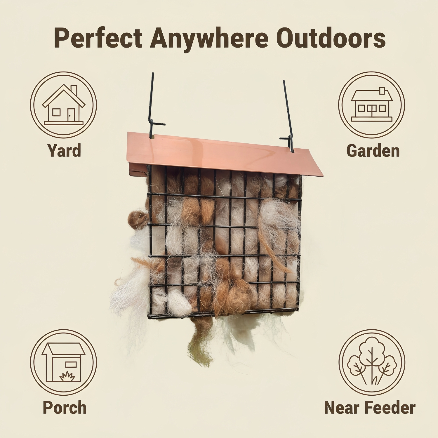 Alpaca Wool Bird Nesting Material Feeder